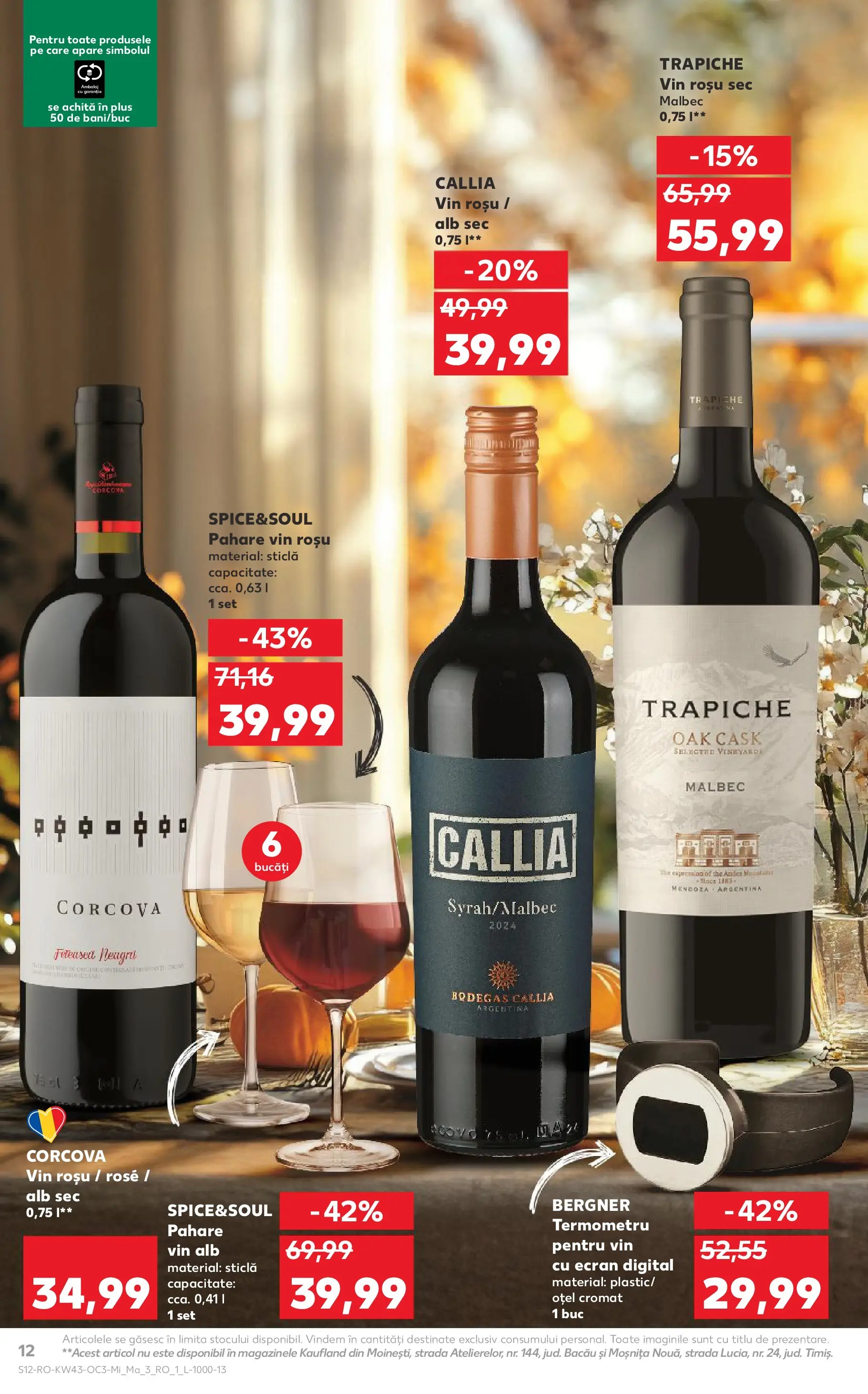 Catalog Kaufland - Comarnic 21.10.2025 - Revista si Oferta | Pagină: 12 | Produse: Pahare, Termometru, Vin