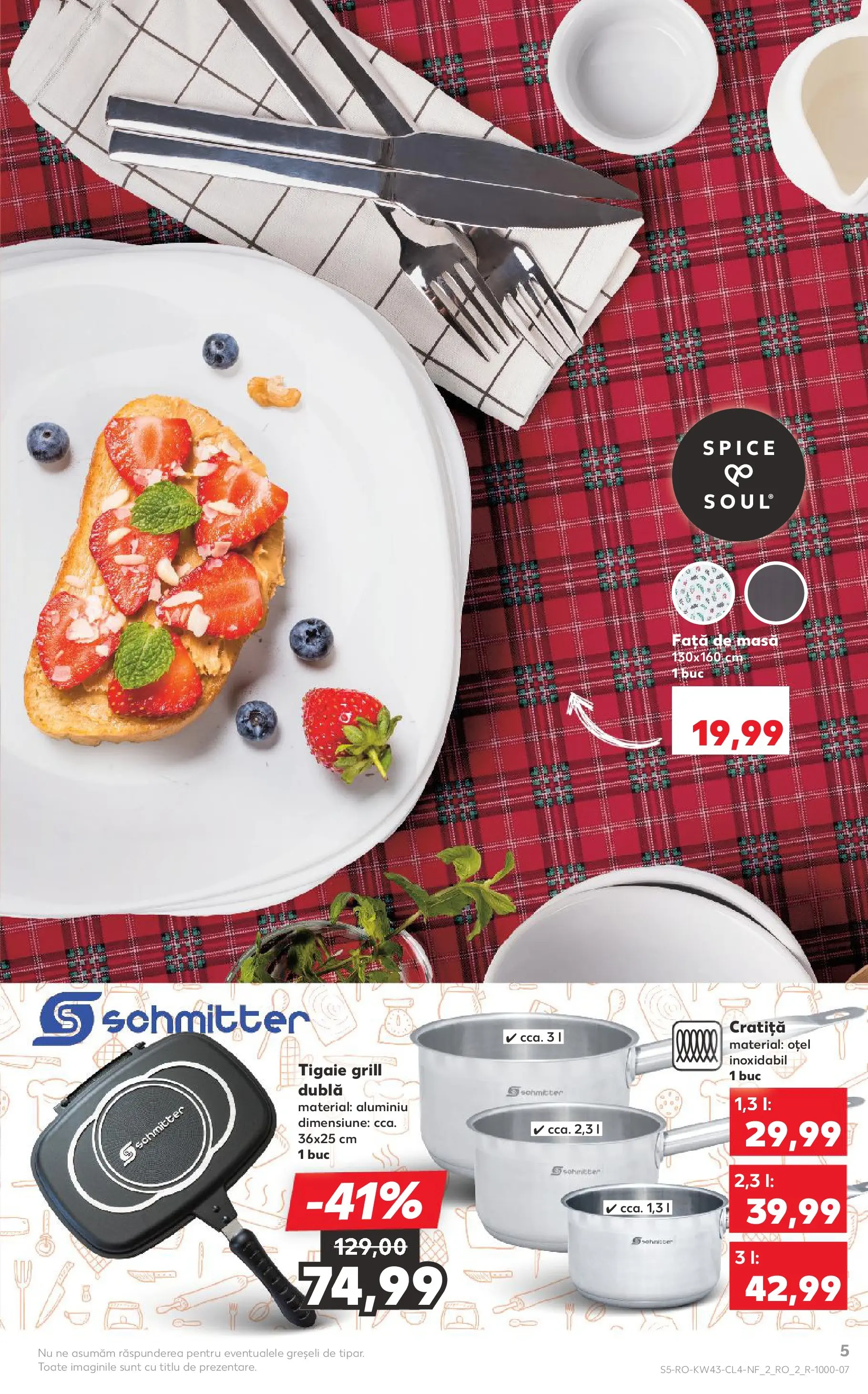 Catalog Kaufland - Domnesti 21.10.2025 - Revista si Oferta | Pagină: 5 | Produse: Cratiță, Grill, Față de masă, Masă