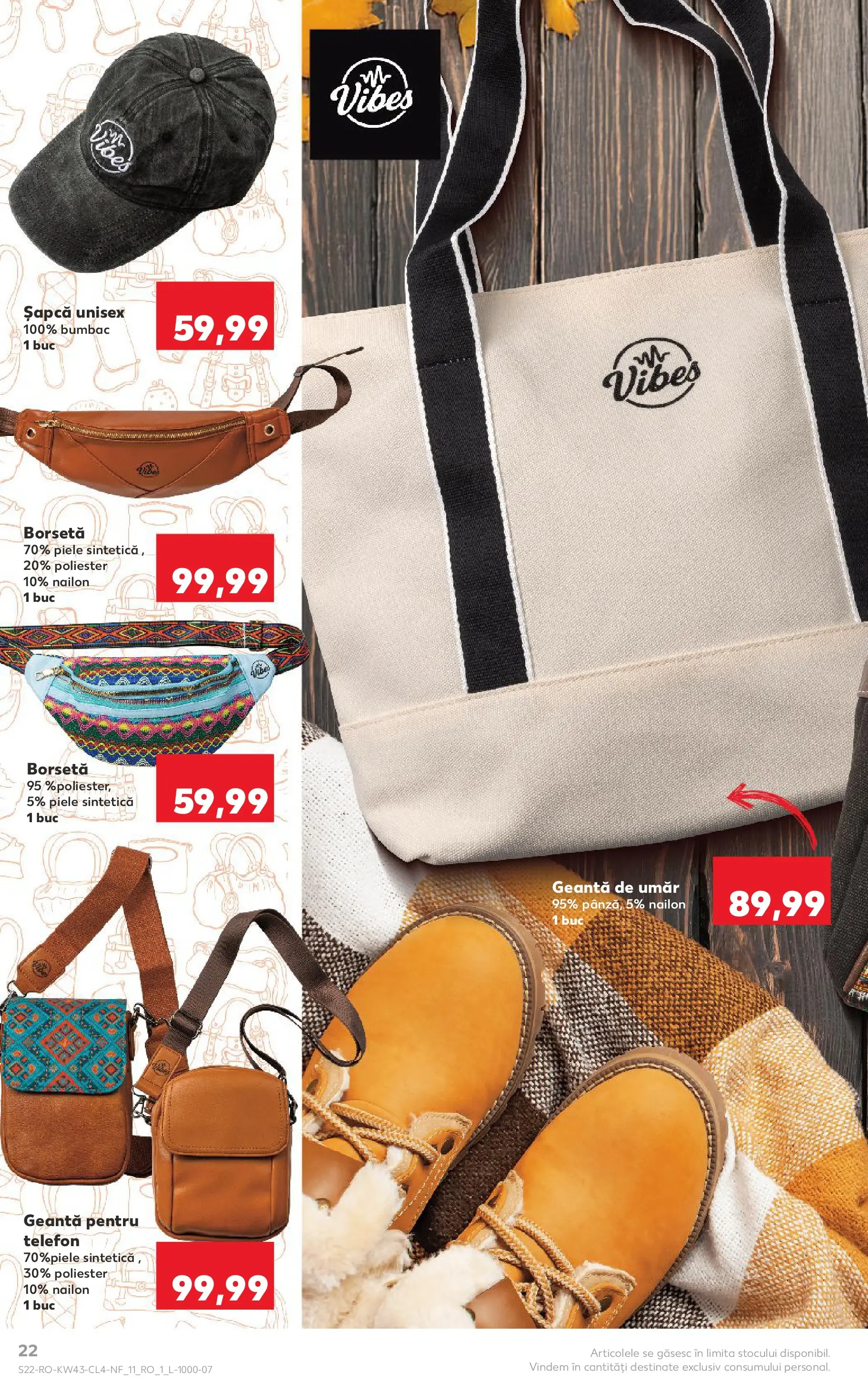 Catalog Kaufland - Domnesti 21.10.2025 - Revista si Oferta | Pagină: 22 | Produse: Șapcă, Telefon, Geantă