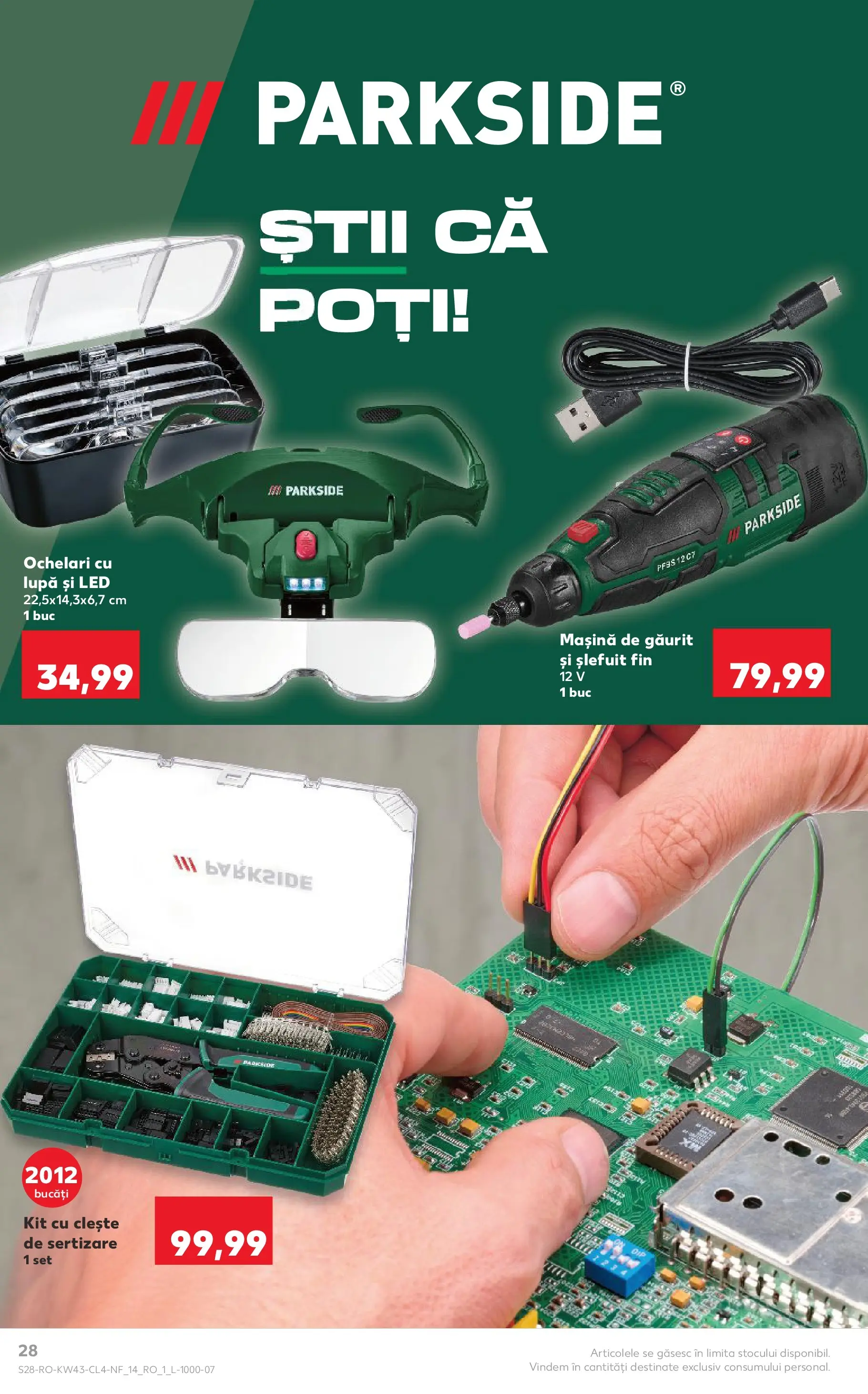 Catalog Kaufland - Domnesti 21.10.2025 - Revista si Oferta | Pagină: 28 | Produse: Ochelari, Mașină de găurit, Clește, Babak