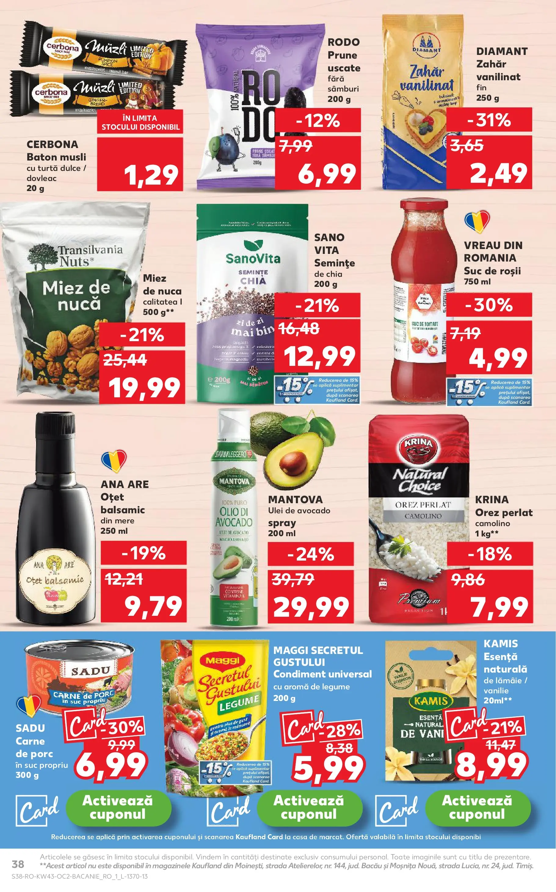 Catalog Kaufland - Tulcea 21.10.2025 - Revista si Oferta | Pagină: 38 | Produse: Oțet, Carne De Porc, Prune, Turtă dulce