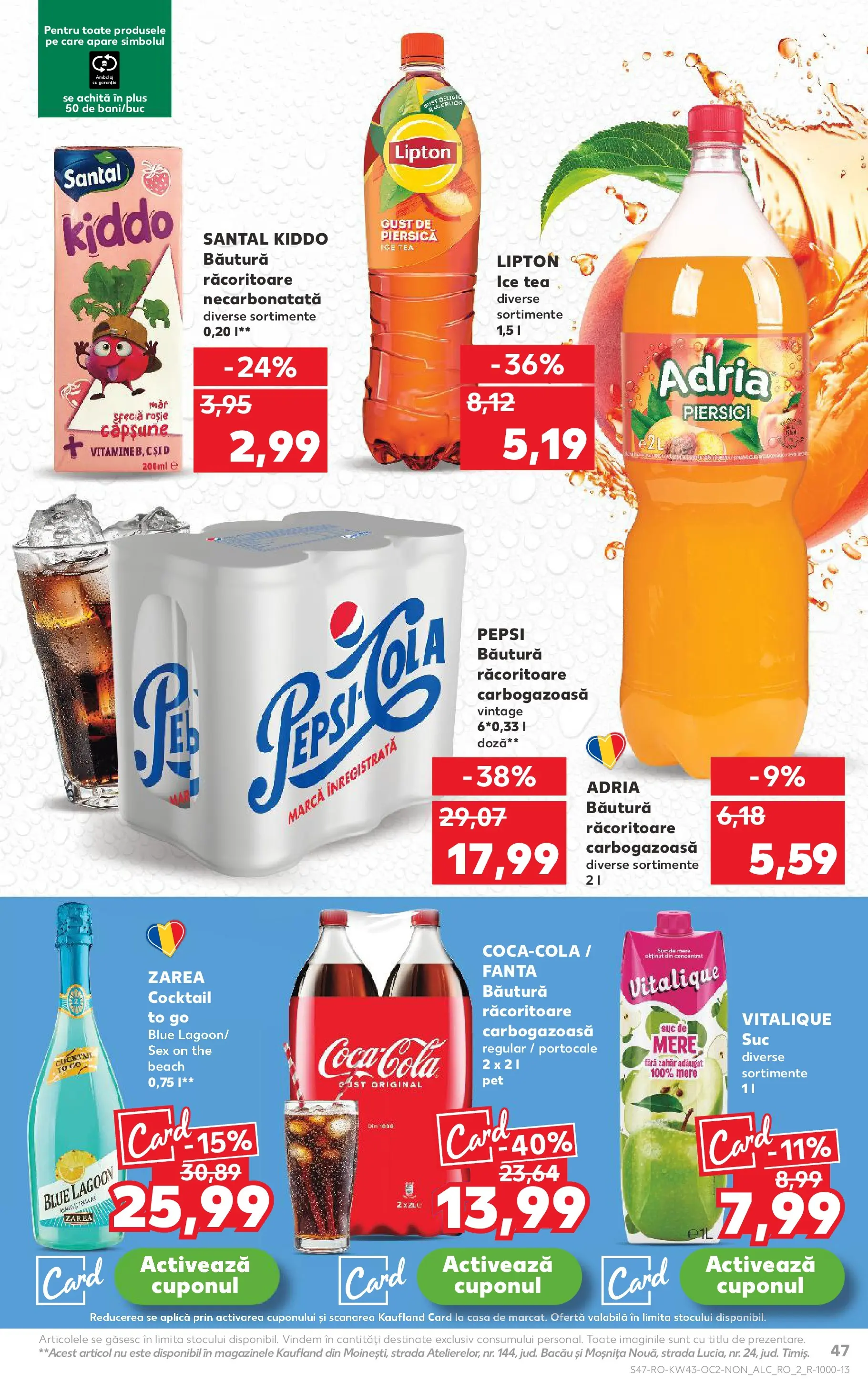 Catalog Kaufland - Pitești 21.10.2025 - Revista si Oferta | Pagină: 47 | Produse: Suc, Portocale, Ice tea, Zahăr
