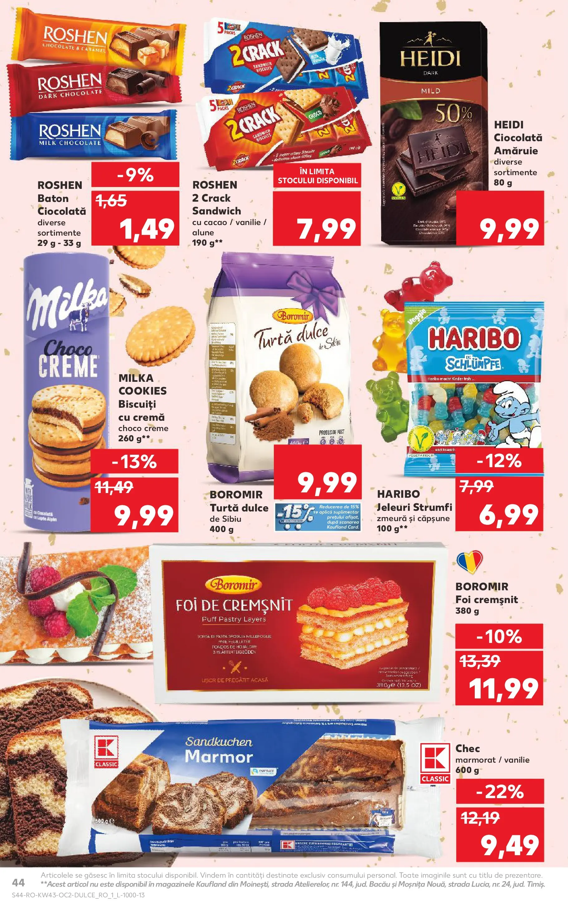 Catalog Kaufland - Pitești 21.10.2025 - Revista si Oferta | Pagină: 44 | Produse: Zmeură, Lapte, Turtă dulce, Jeleuri