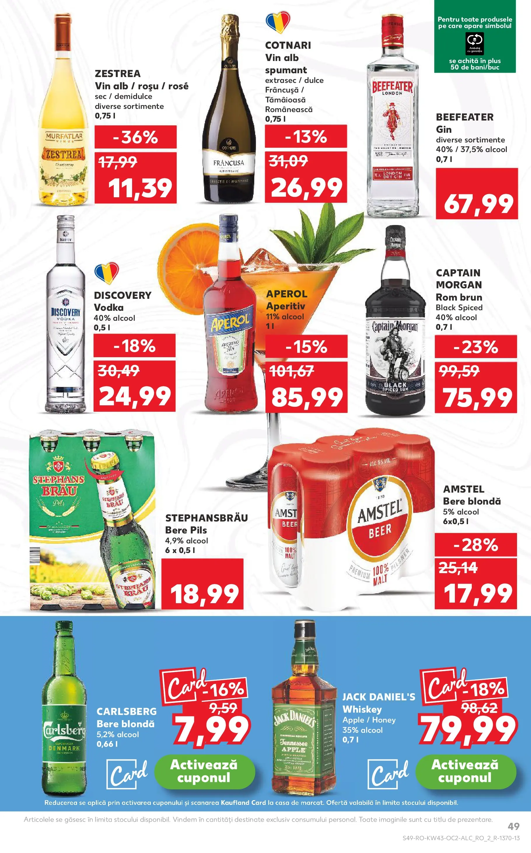 Catalog Kaufland - Tulcea 21.10.2025 - Revista si Oferta | Pagină: 49 | Produse: Vin, Bere, Gin, Vodka