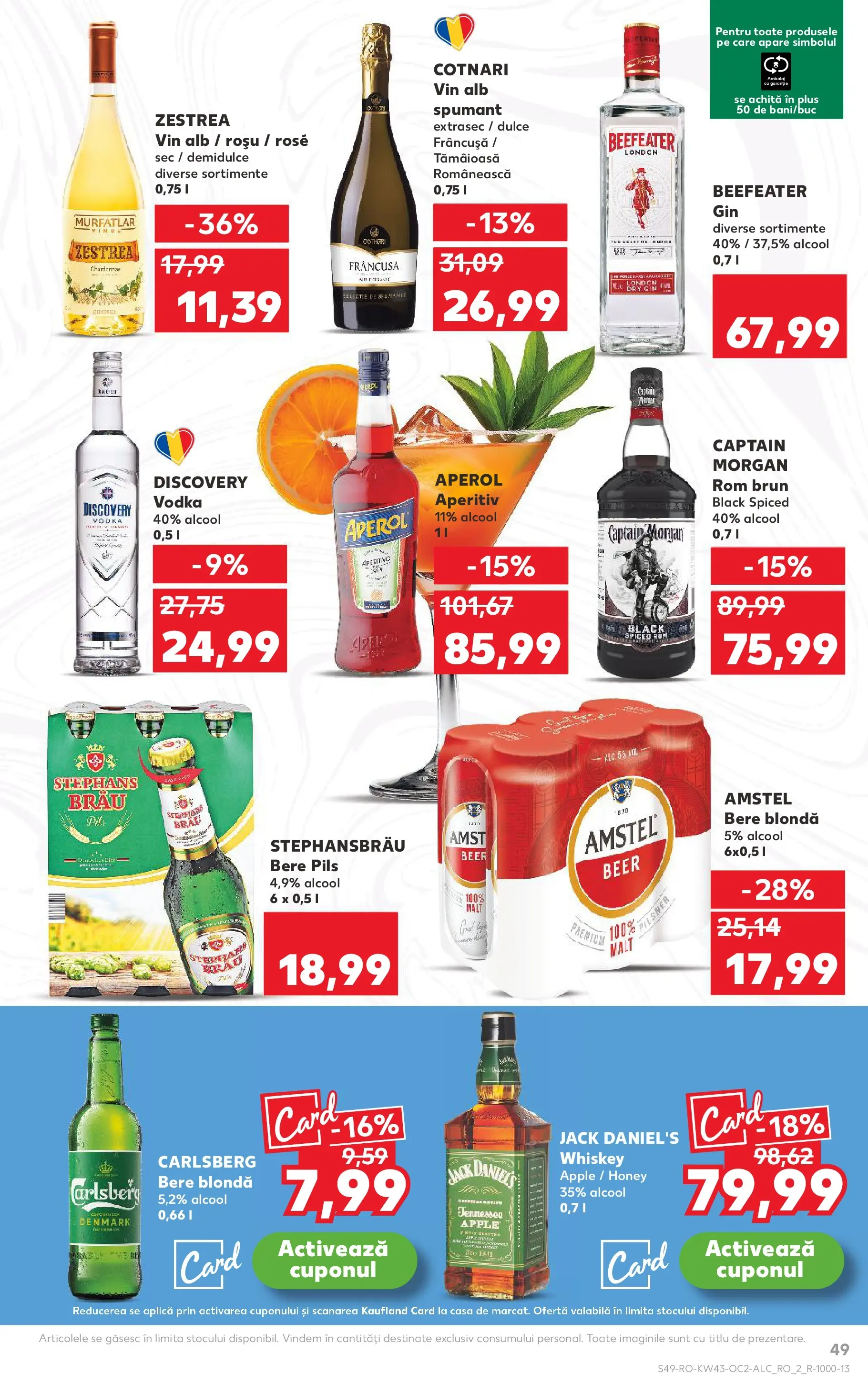 Catalog Kaufland - Pitești 21.10.2025 - Revista si Oferta | Pagină: 49 | Produse: Rom, Gin, Whiskey, Aperol