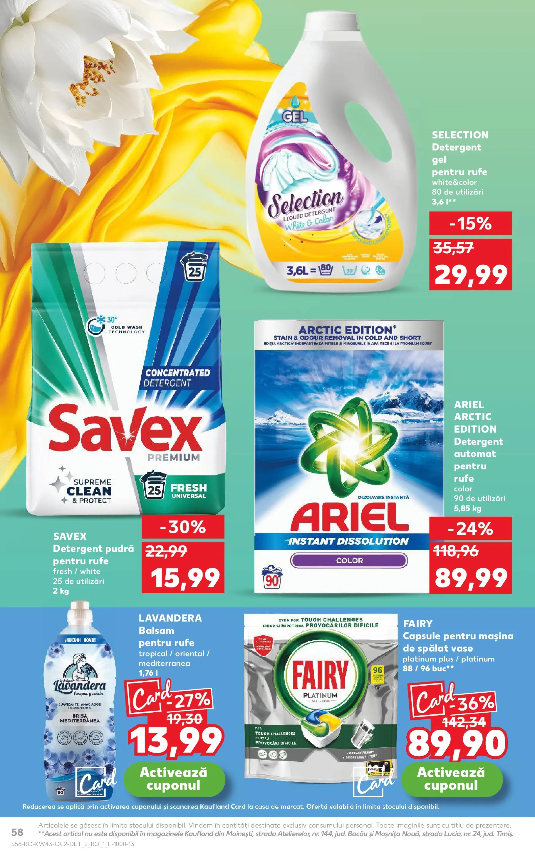 Catalog Kaufland - Pitești 21.10.2025 - Revista si Oferta | Pagină: 58 | Produse: Mașină De Spălat, Mașină De Spălat Vase, Pudră, Apă