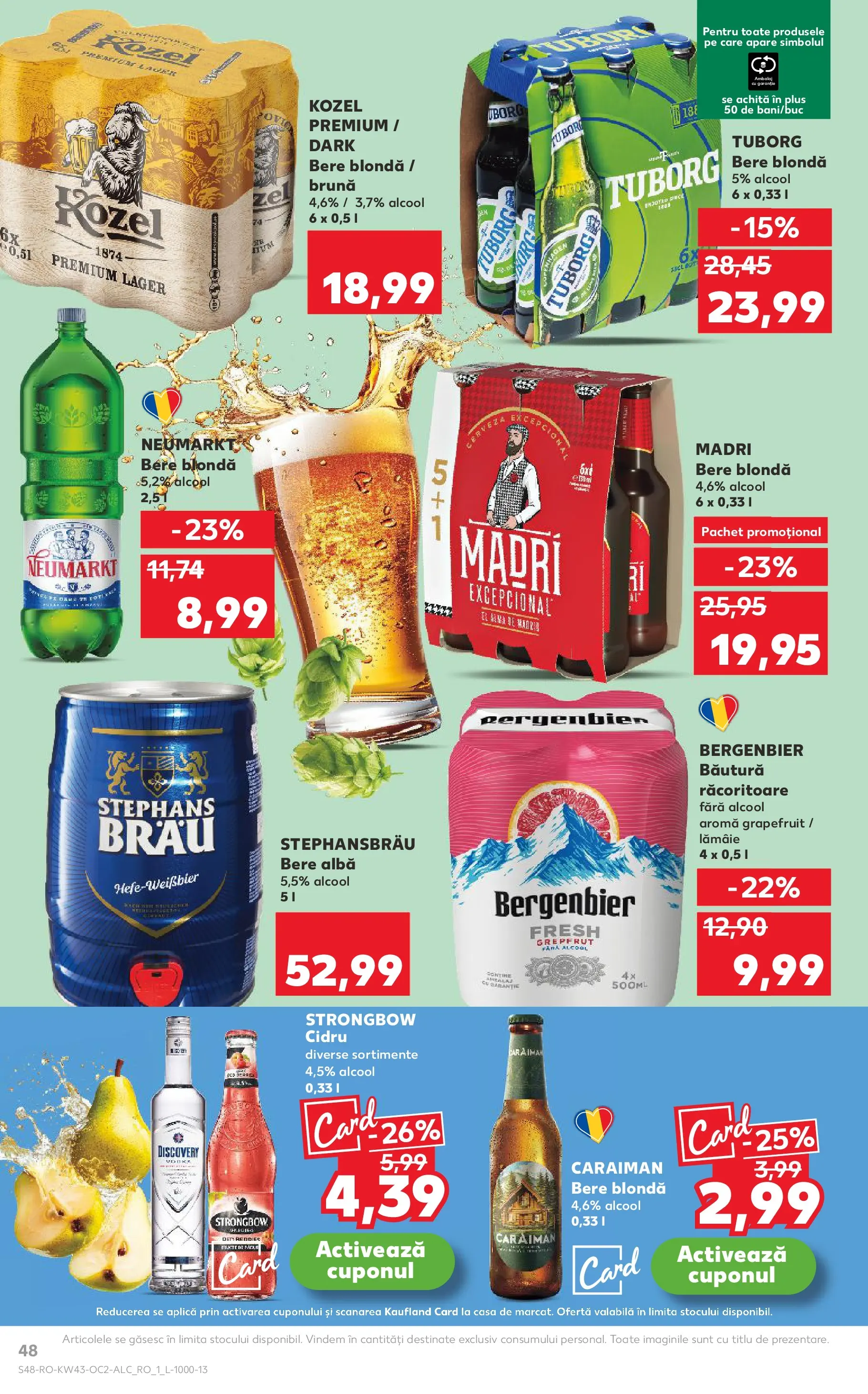 Catalog Kaufland - Pitești 21.10.2025 - Revista si Oferta | Pagină: 48 | Produse: Bere, Plastik Kulübe, Grepfrut, Lămâie