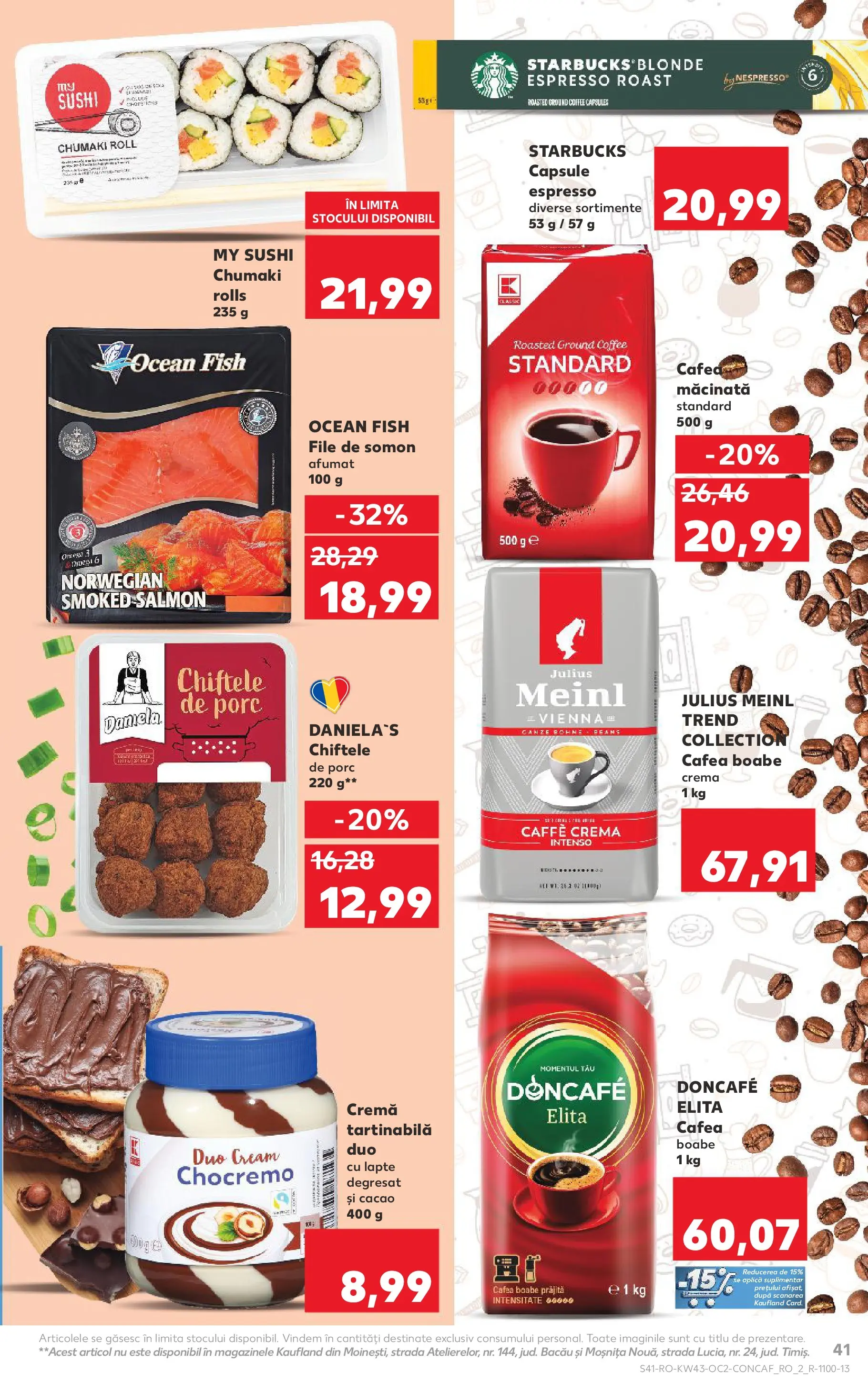 Catalog Kaufland - Ploiești 22.10.2025 - Revista si Oferta | Pagină: 41 | Produse: Cremă, Cafea, Cremă tartinabilă, Chiftele