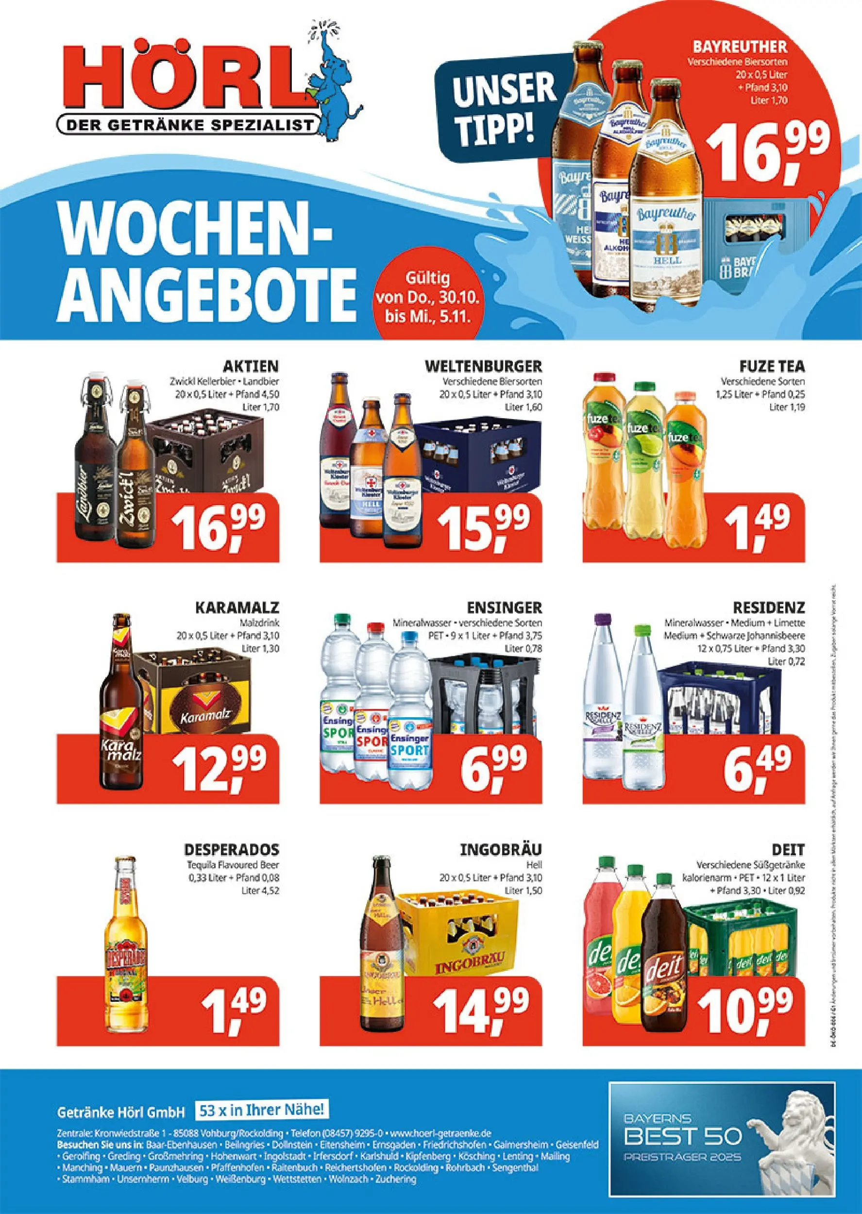 Entdecke - Getränke Hörl: Wochen-Angebote! (ab 29.10.2025) zum Blättern | Seite: 1