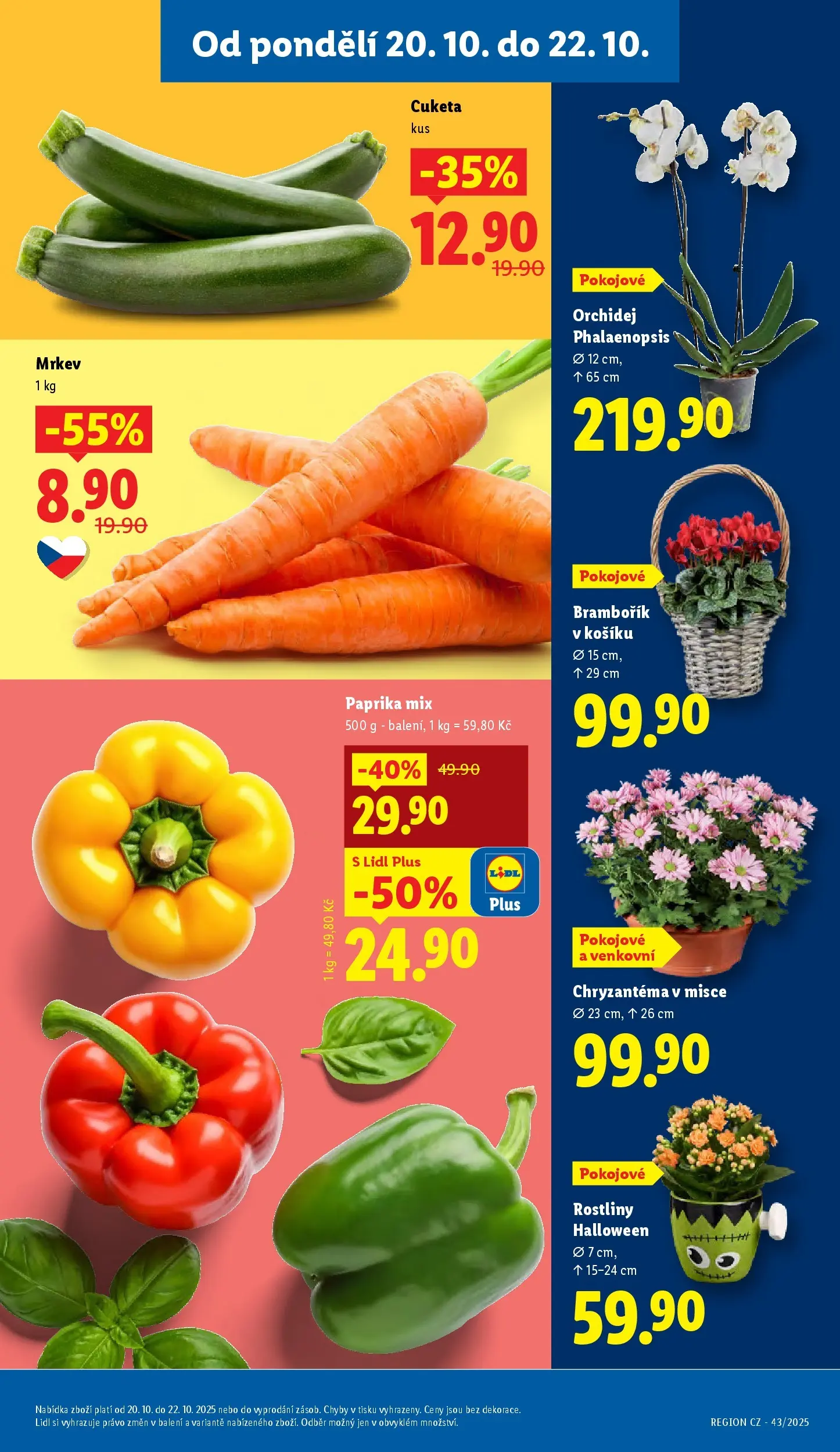 Lidl leták od 19.10.2025 - Nový akční leták | Strana: 9 | Produkty: Orchidej, Mrkev, Cuketa, Rostliny