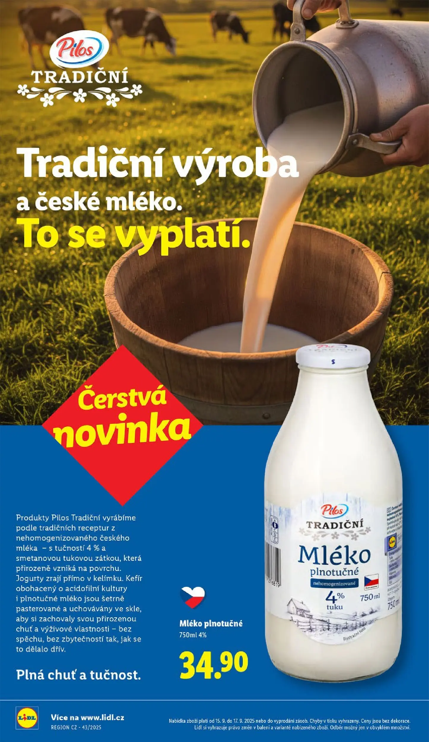 Lidl leták od 19.10.2025 - Nový akční leták | Strana: 18 | Produkty: Kefír, Mléko, Plnotučné mléko, Jogurty