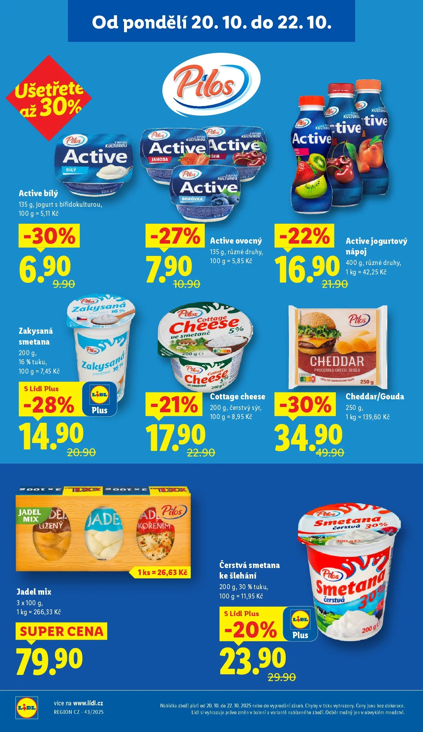 Lidl leták od 19.10.2025 - Nový akční leták | Strana: 20 | Produkty: Jogurt, Smetana ke šlehání, Čerstvý sýr, Cottage