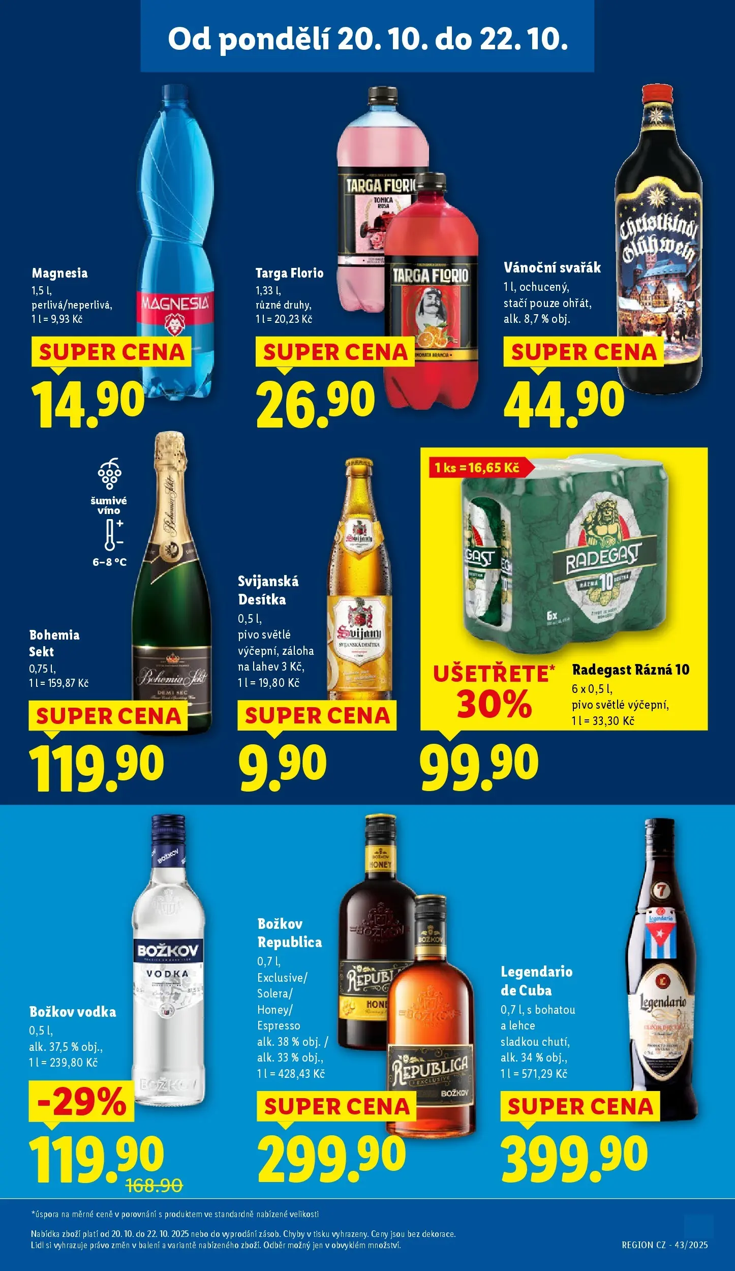 Lidl leták od 19.10.2025 - Nový akční leták | Strana: 25 | Produkty: Vodka Božkov, Božkov Republica, Vodka, Republica