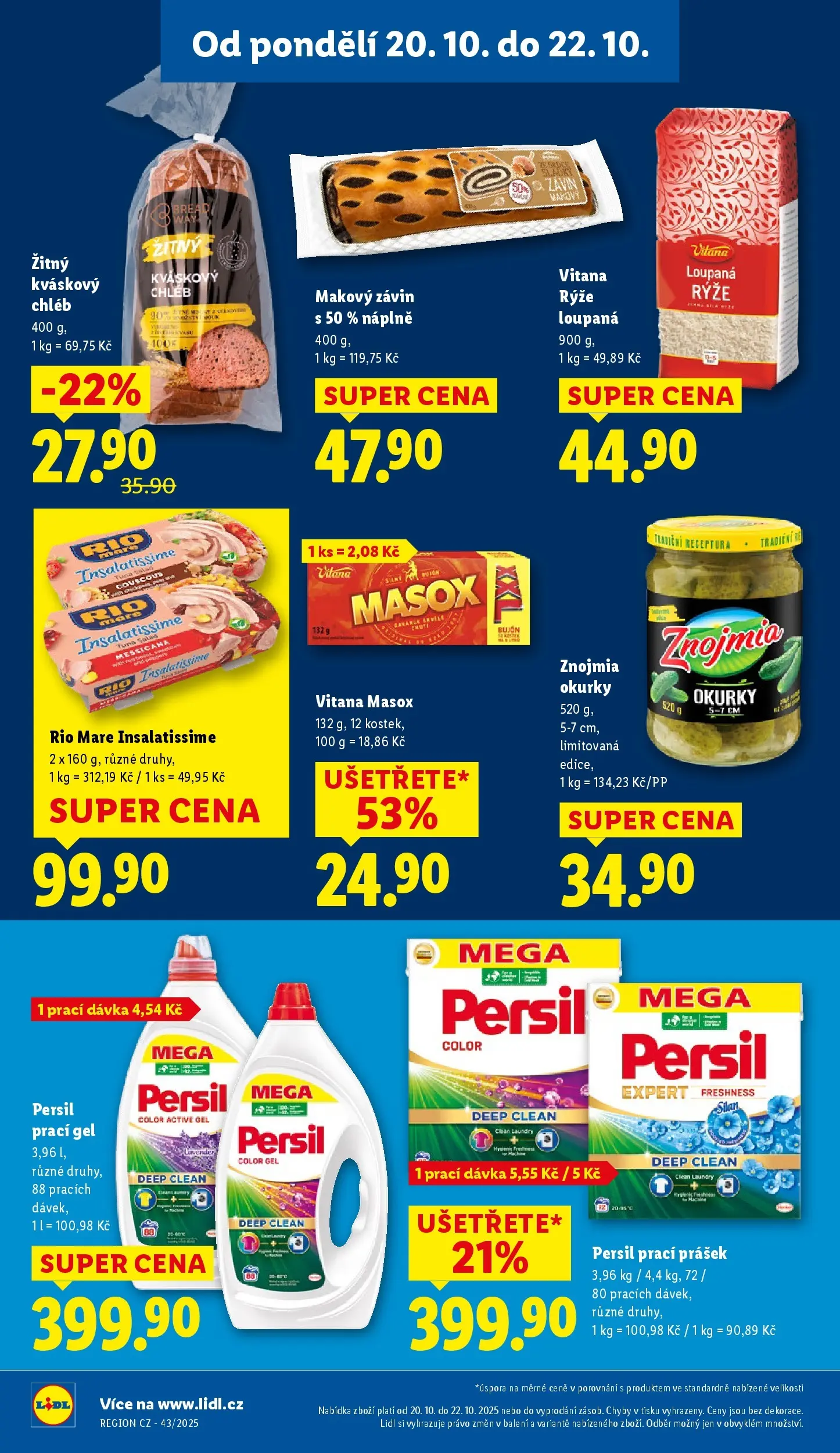 Lidl leták od 19.10.2025 - Nový akční leták | Strana: 26 | Produkty: Prací gel, Makový závin, Kváskový chléb, Prací Prášek