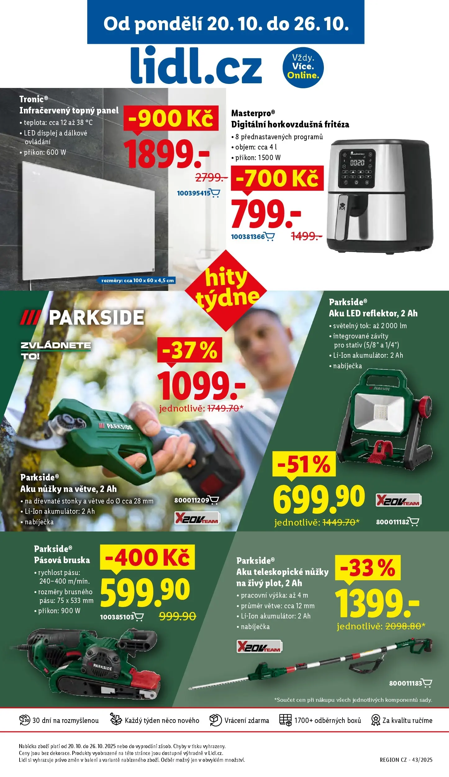 Lidl leták od 19.10.2025 - Nový akční leták | Strana: 20 | Produkty: Parkside, Nůžky, Bruska, Horkovzdušná fritéza
