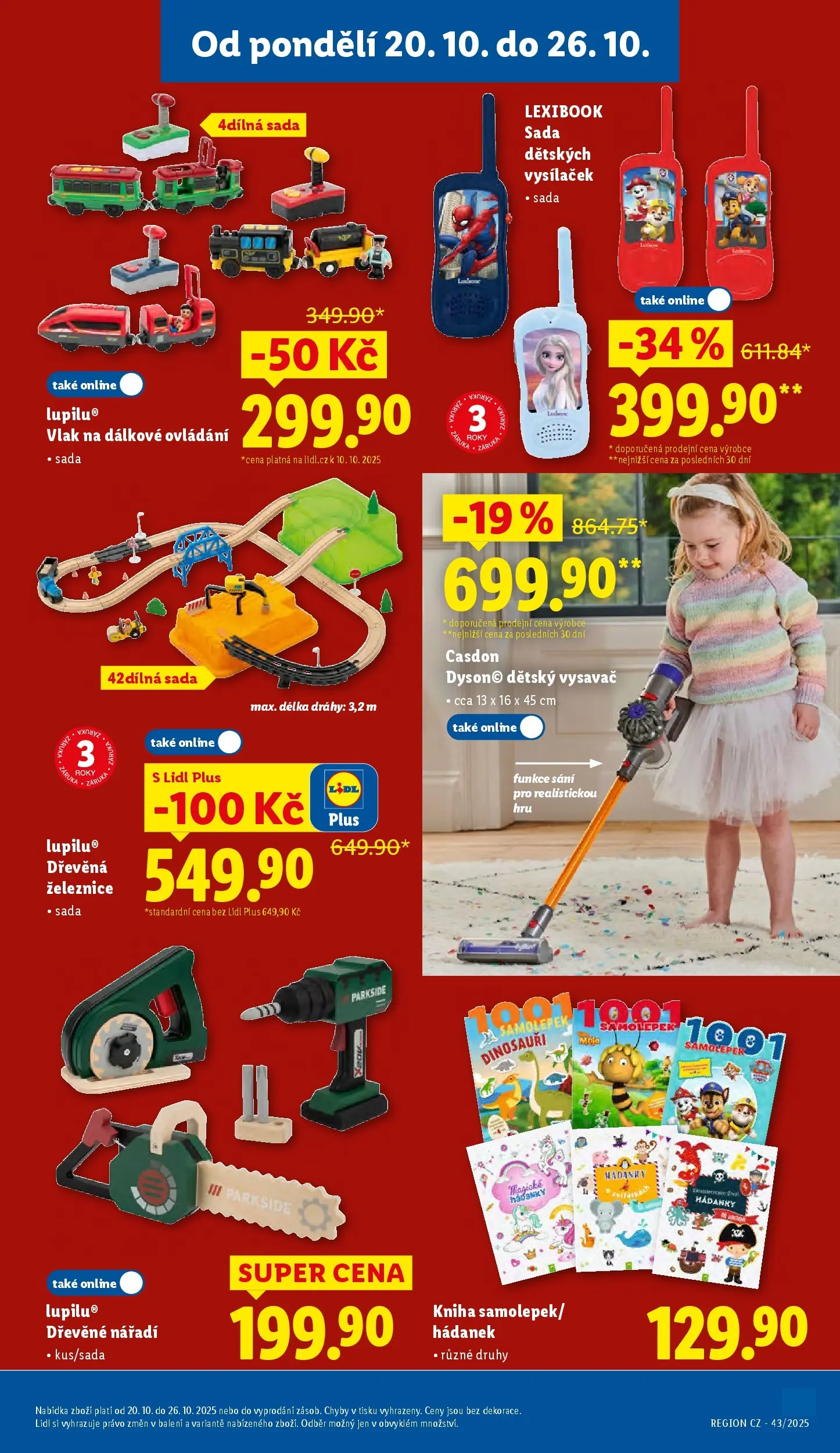 Lidl leták od 19.10.2025 - Nový akční leták | Strana: 7 | Produkty: Parkside, Dinosauři, Vysavač, Dětský vysavač