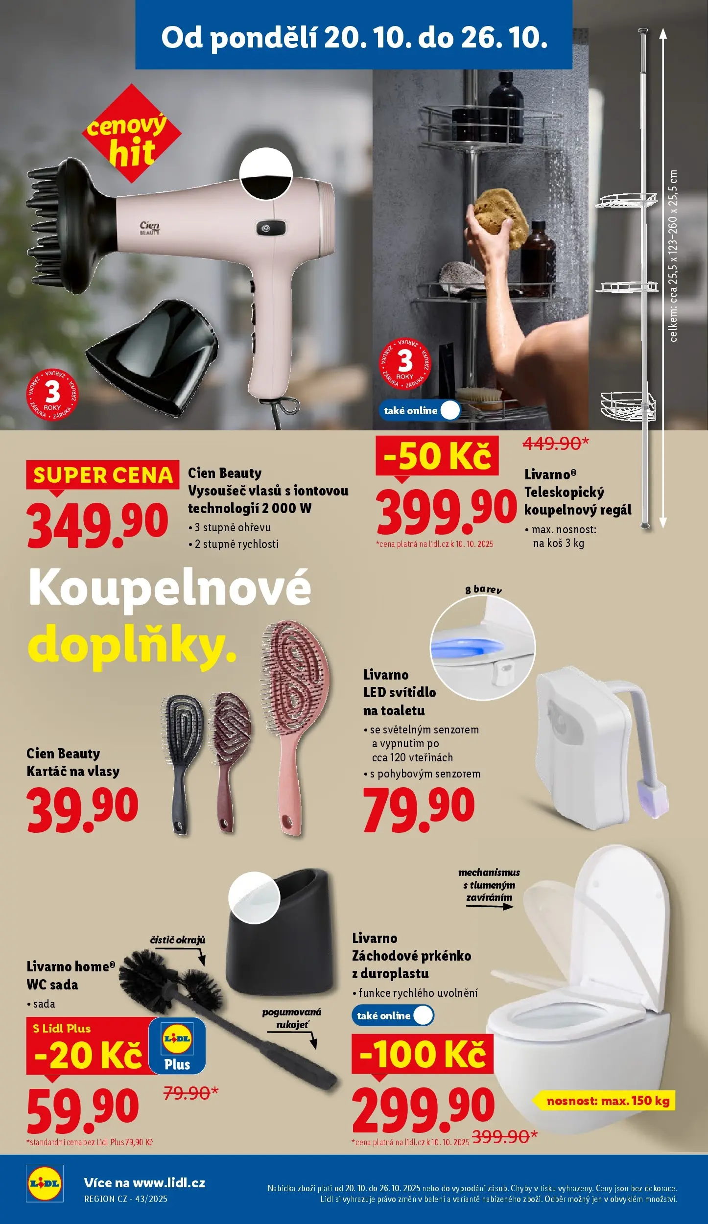 Lidl leták od 19.10.2025 - Nový akční leták | Strana: 10 | Produkty: Kartáč na vlasy, Cien, Prkénko, Kartáč