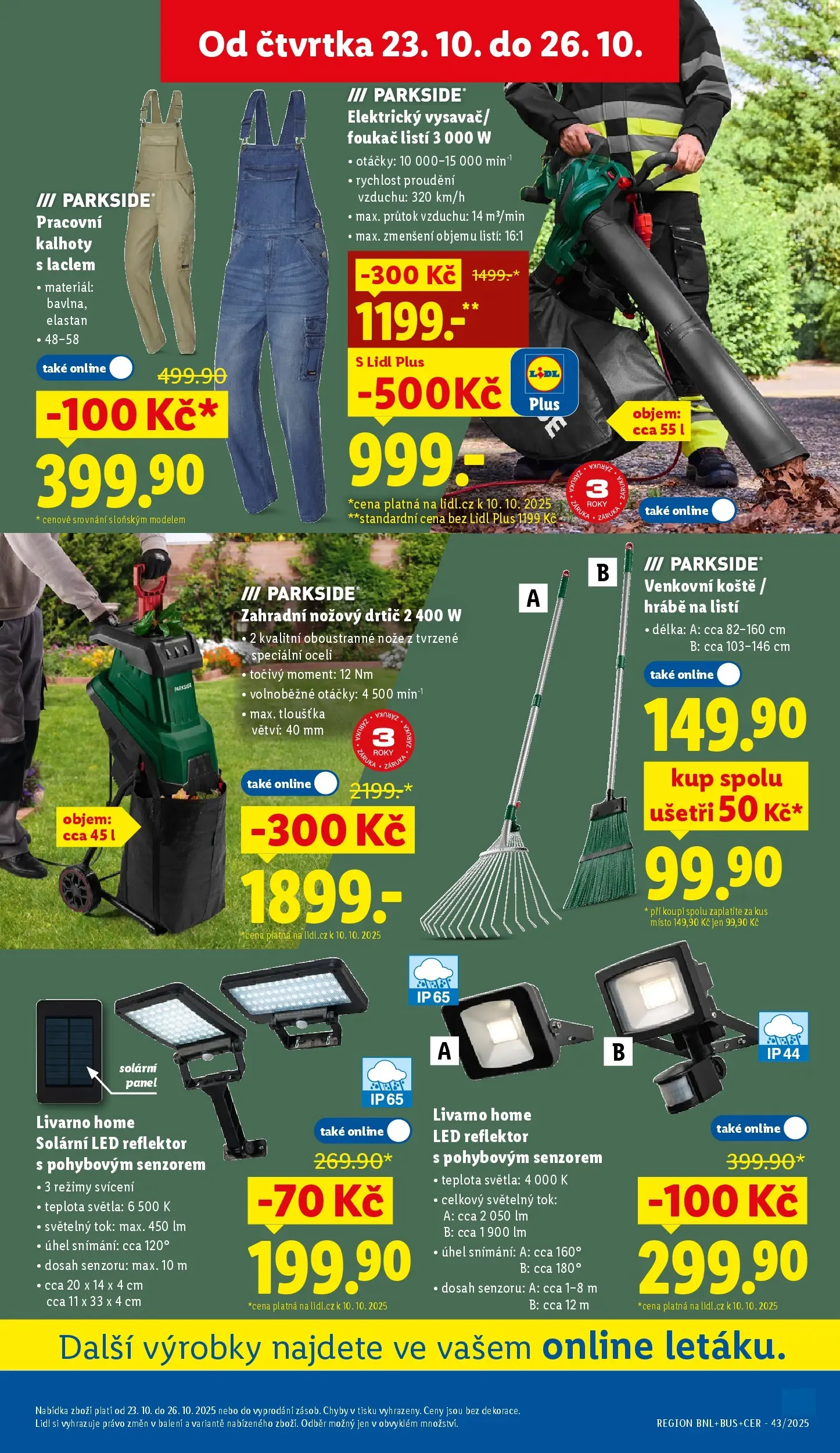 Lidl leták od 19.10.2025 - Nový akční leták | Strana: 27 | Produkty: Parkside, LED reflektor, Drtič, LED