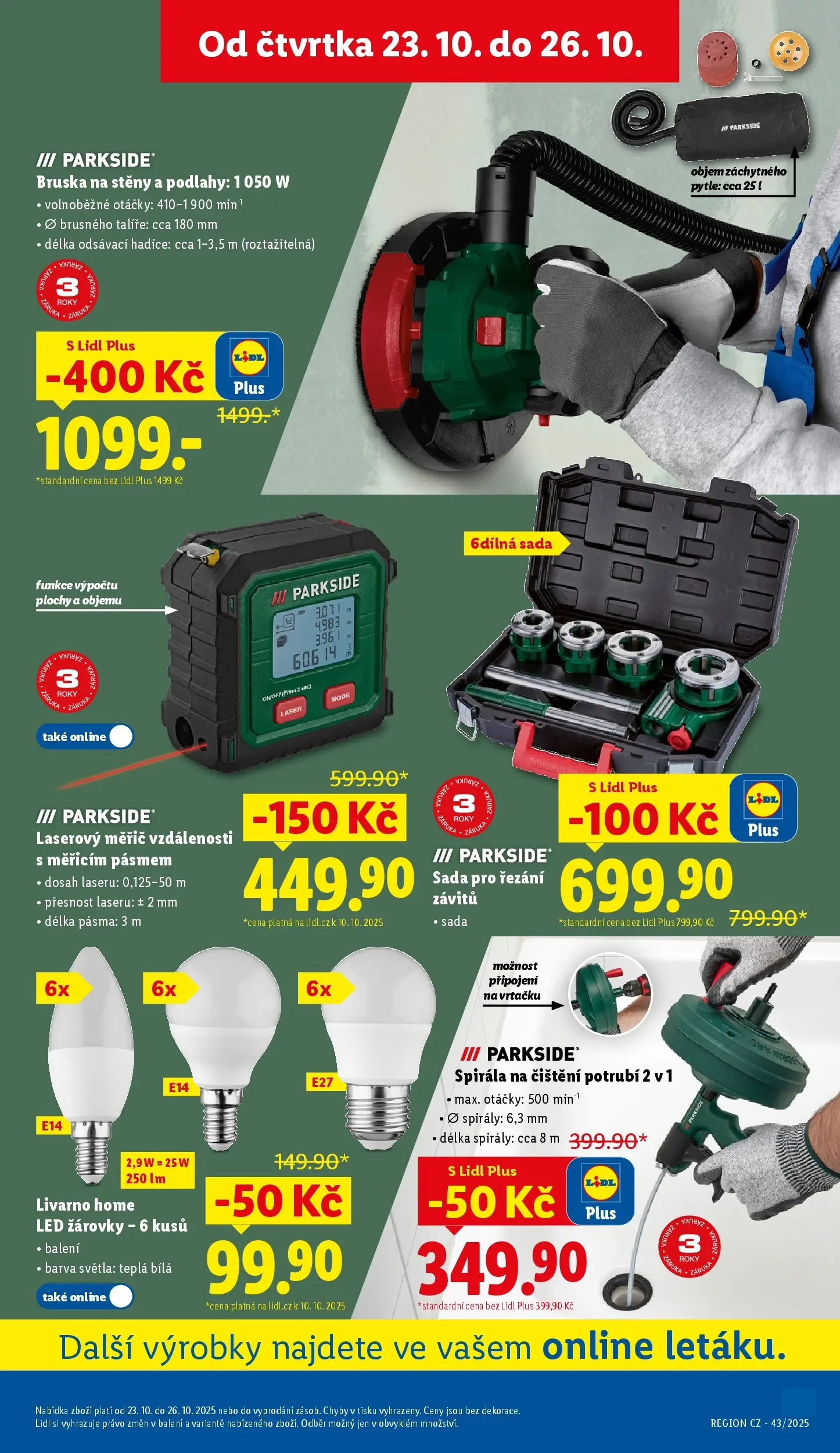 Lidl leták od 19.10.2025 - Nový akční leták | Strana: 31 | Produkty: LED žárovky, Talíře, Laserový měřič vzdálenosti, Hadice