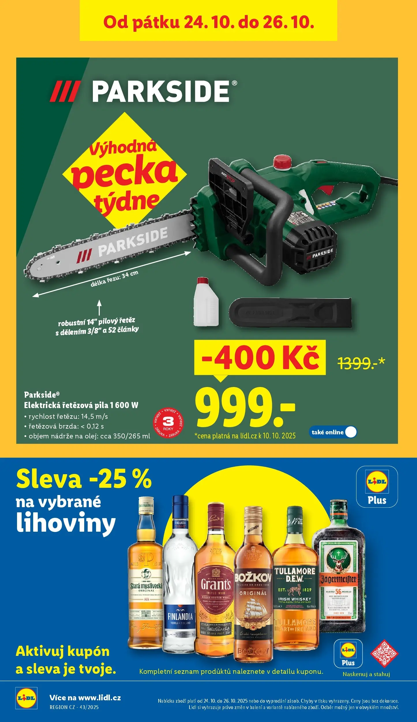 Lidl leták od 19.10.2025 - Nový akční leták | Strana: 33 | Produkty: Whiskey, Olej, Paruka, Finlandia vodka