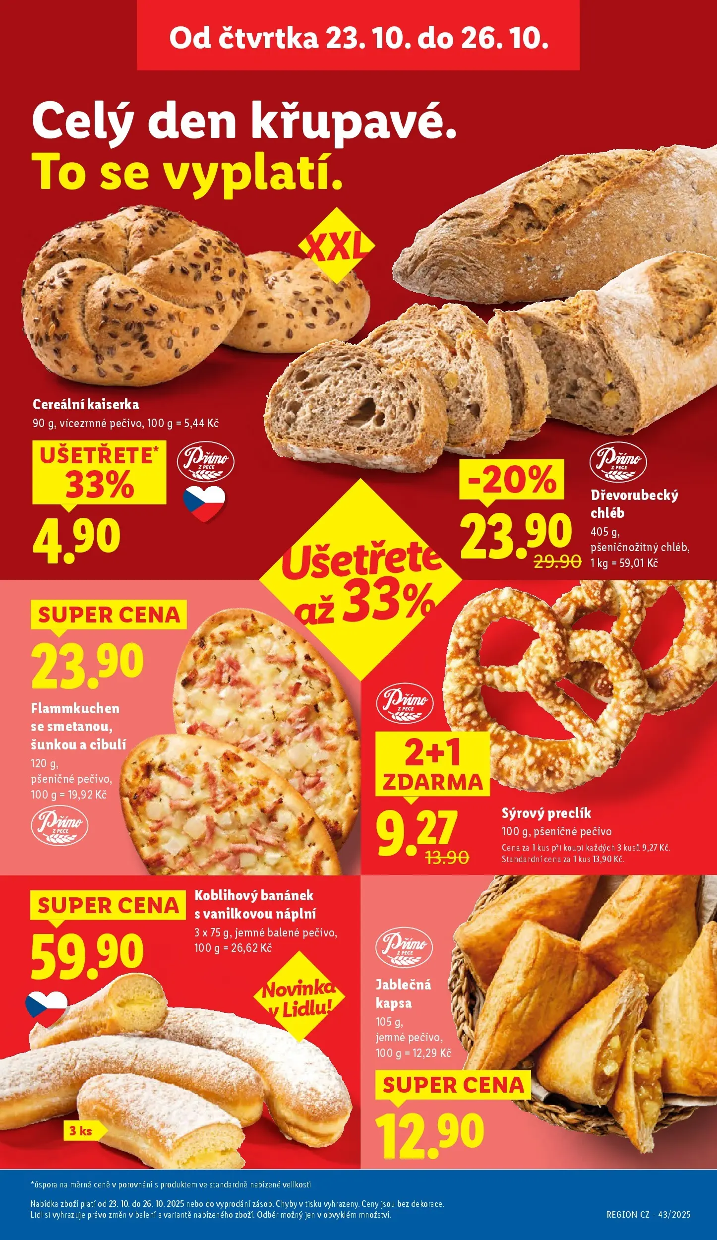 Lidl leták od 22.10.2025 - Nový akční leták | Strana: 7 | Produkty: Kaiserka, Chléb, Dřevorubecký chléb, Pečivo
