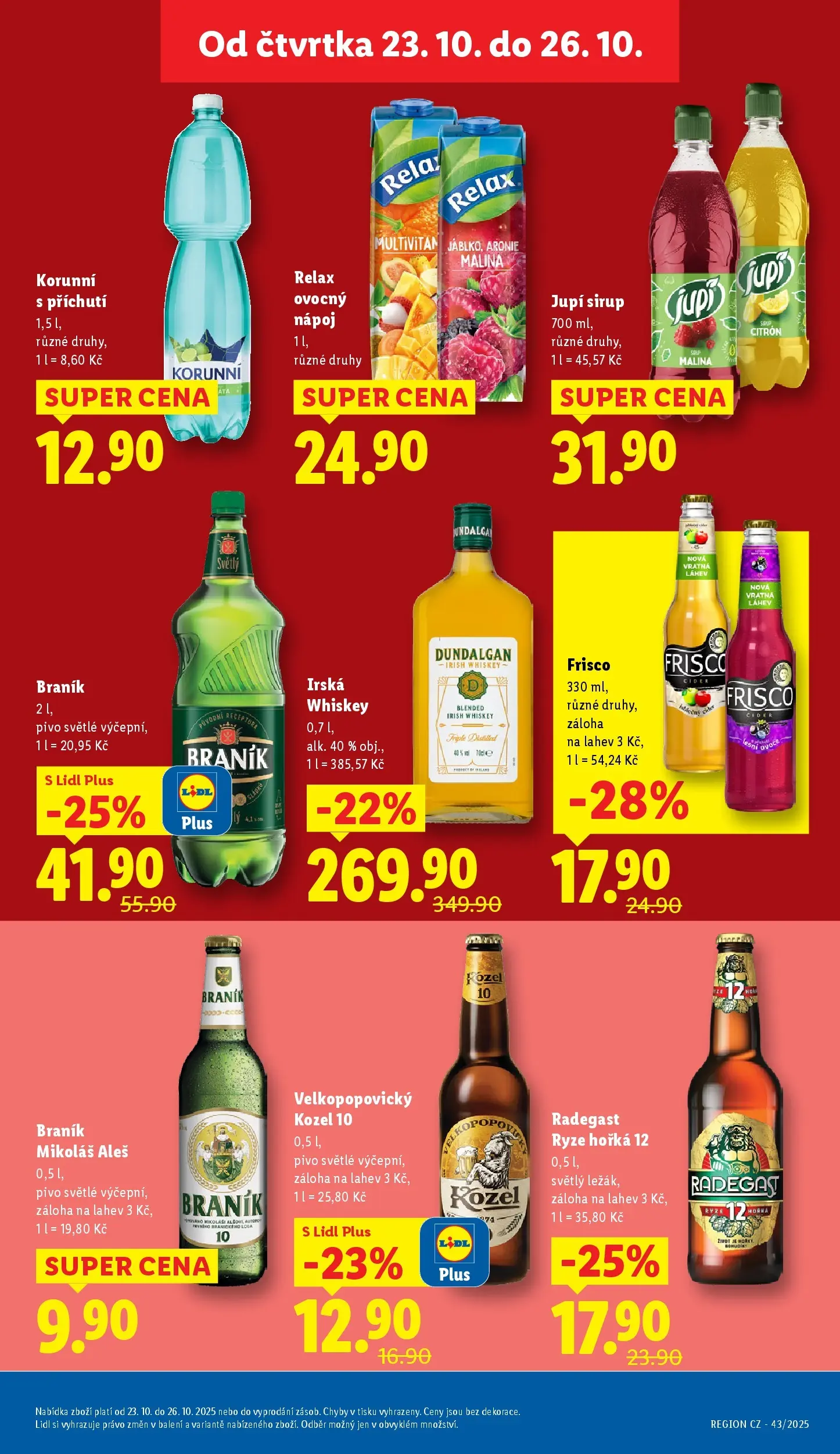 Lidl leták od 22.10.2025 - Nový akční leták | Strana: 21 | Produkty: Radegast Ryze Hořká 12, Rýže, Velkopopovický Kozel, Sirup