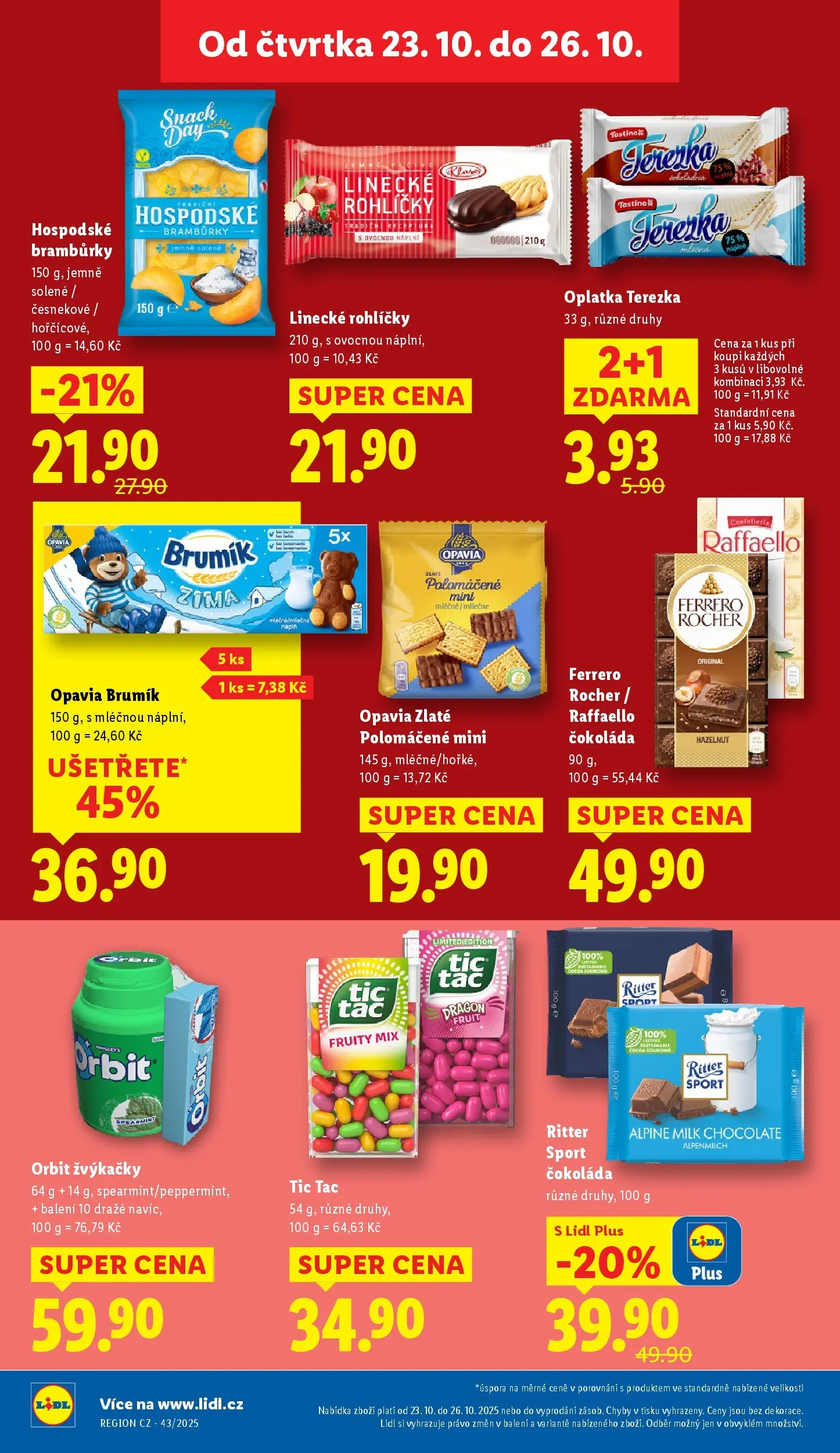 Lidl leták od 22.10.2025 - Nový akční leták | Strana: 22 | Produkty: Ferrero Rocher, Čokoláda, Brumik, Milk chocolate