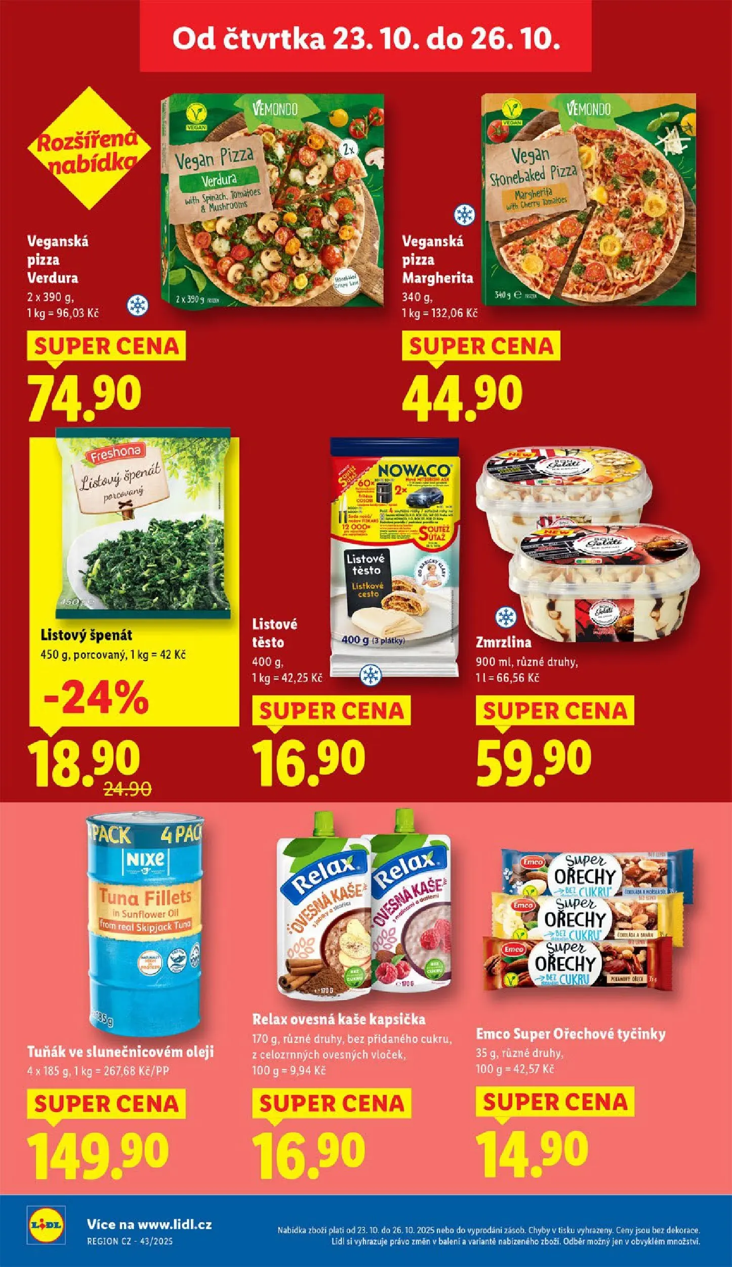 Lidl leták od 22.10.2025 - Nový akční leták | Strana: 24 | Produkty: Vegan, Zmrzlina, Špenát, Těsto