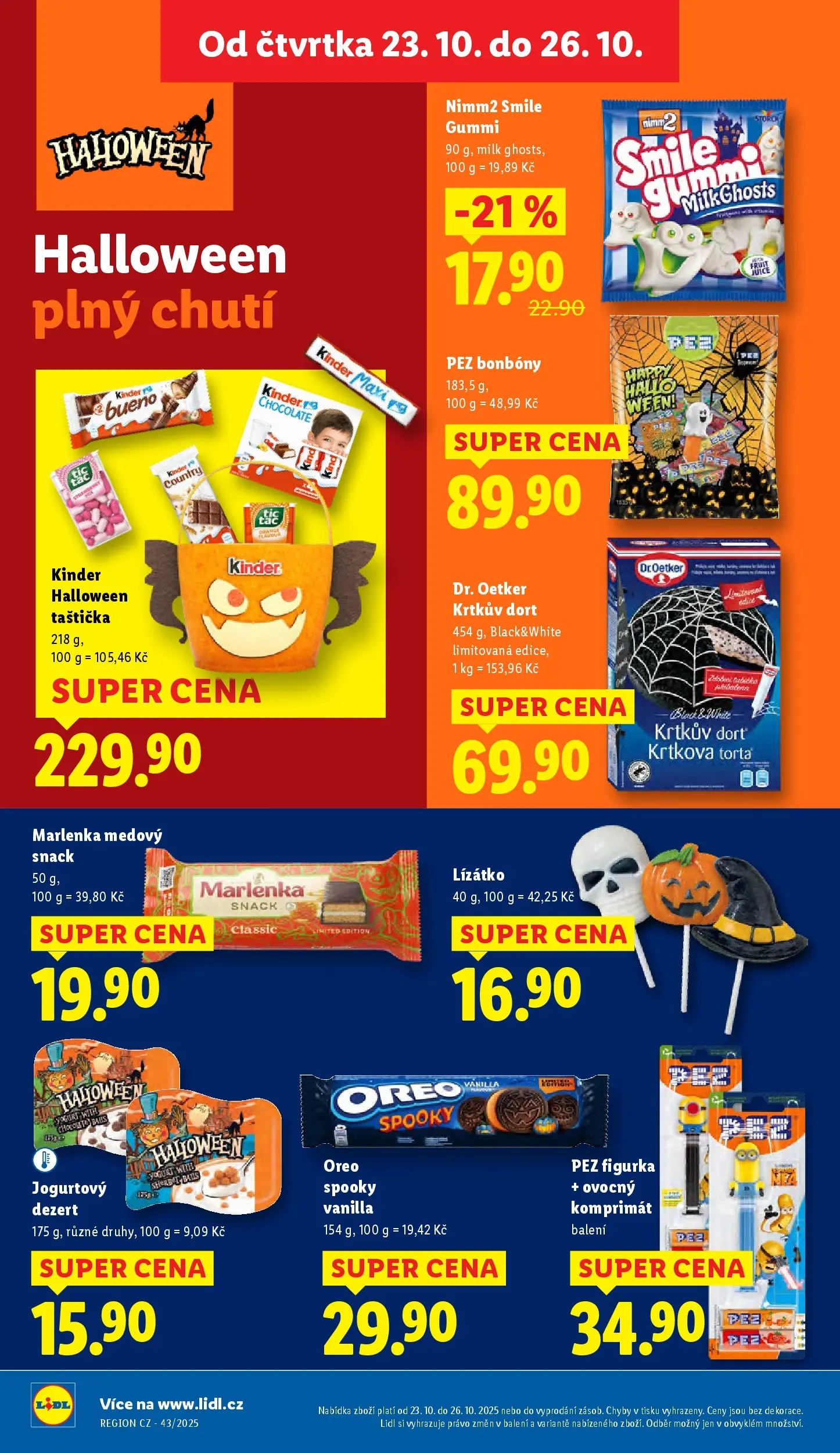 Lidl leták od 22.10.2025 - Nový akční leták | Strana: 26 | Produkty: Krtkův dort, Cookies, Oreo, Kinder