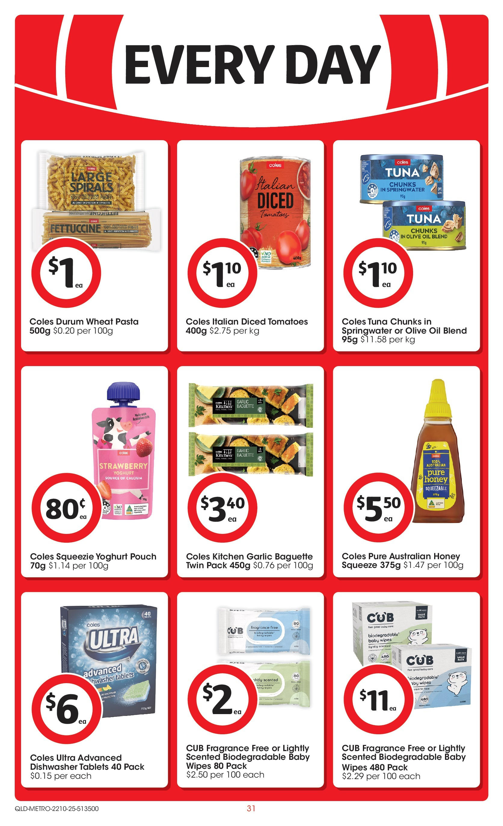 ﻿﻿Coles catalogue valid from 20/10/2025 > Online Australia | Page: 31 | Products: Oil, Honey, Dishwasher tablets, Tuna