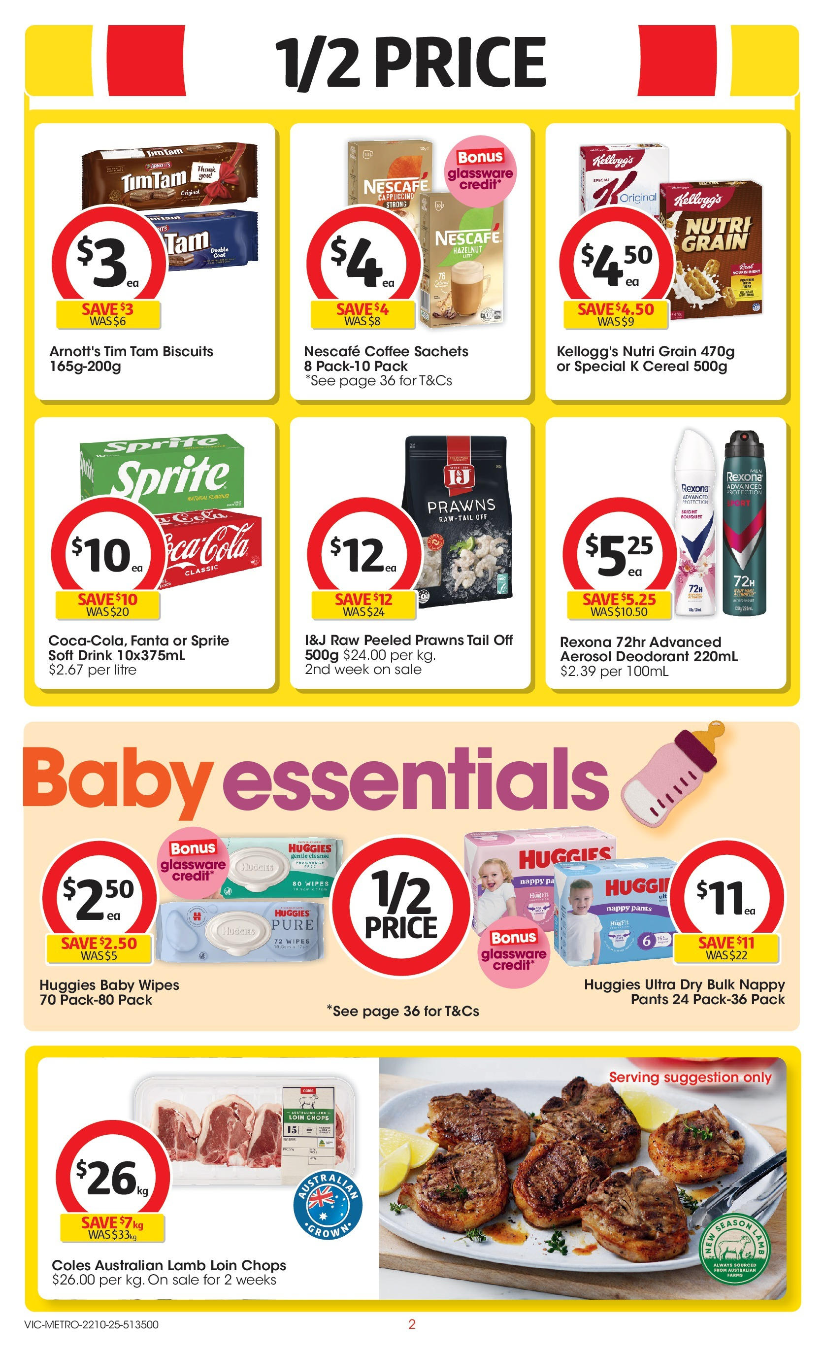 ﻿﻿Coles catalogue valid from 20/10/2025 > Online Australia | Page: 2 | Products: Glassware, Deodorant, Cereal, Prawns
