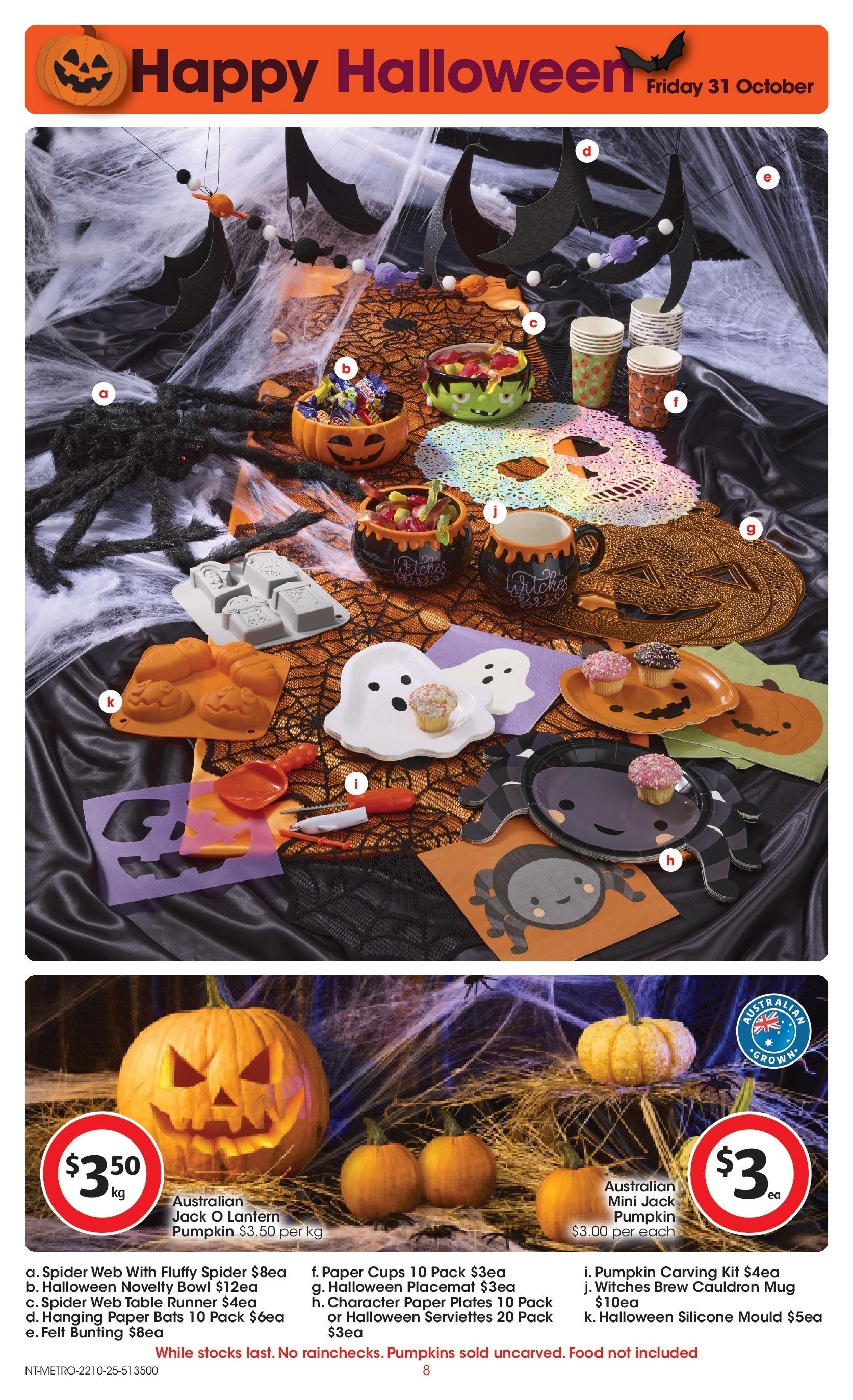 ﻿﻿Coles catalogue valid from 20/10/2025 > Online Australia | Page: 8 | Products: Table, Novelty, Table runner, Pumpkin