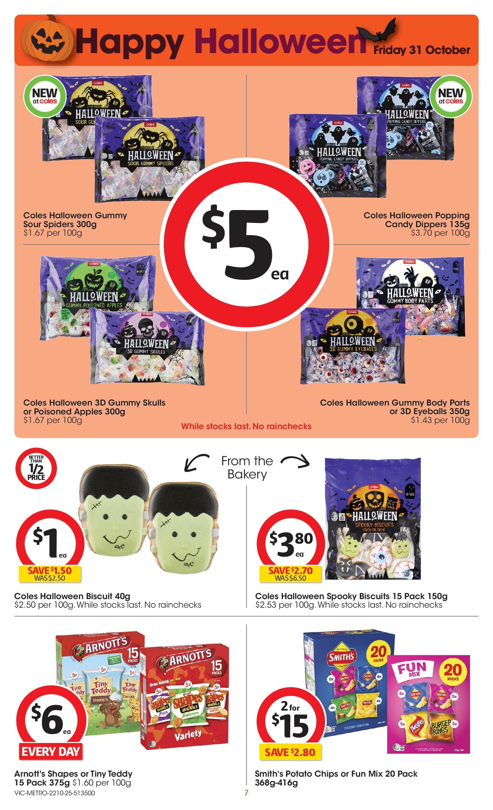 ﻿﻿Coles catalogue valid from 20/10/2025 > Online Australia | Page: 7 | Products: Pizza, Chips, Biscuits, Bakery