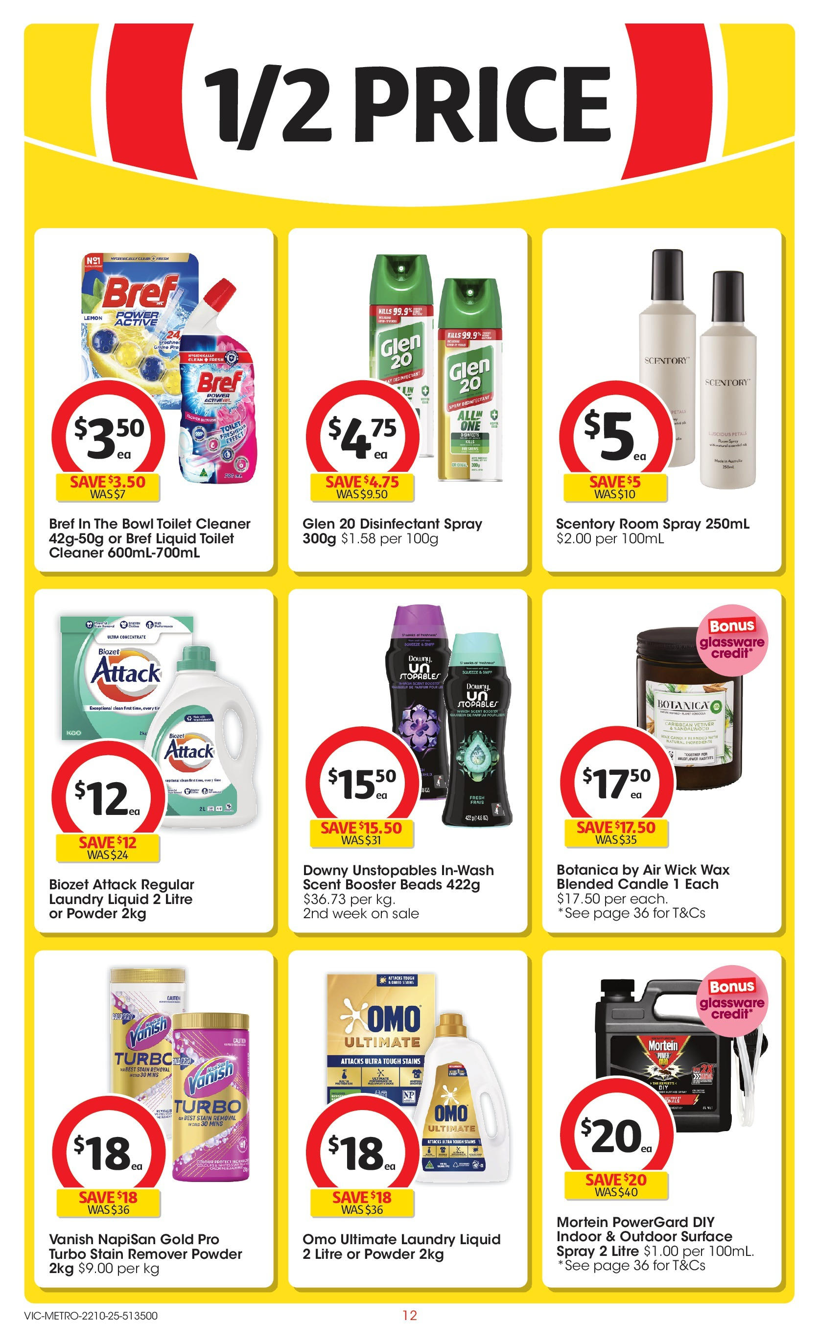 ﻿﻿Coles catalogue valid from 20/10/2025 > Online Australia | Page: 12 | Products: Toilet, Powder, Cleaner, Candle