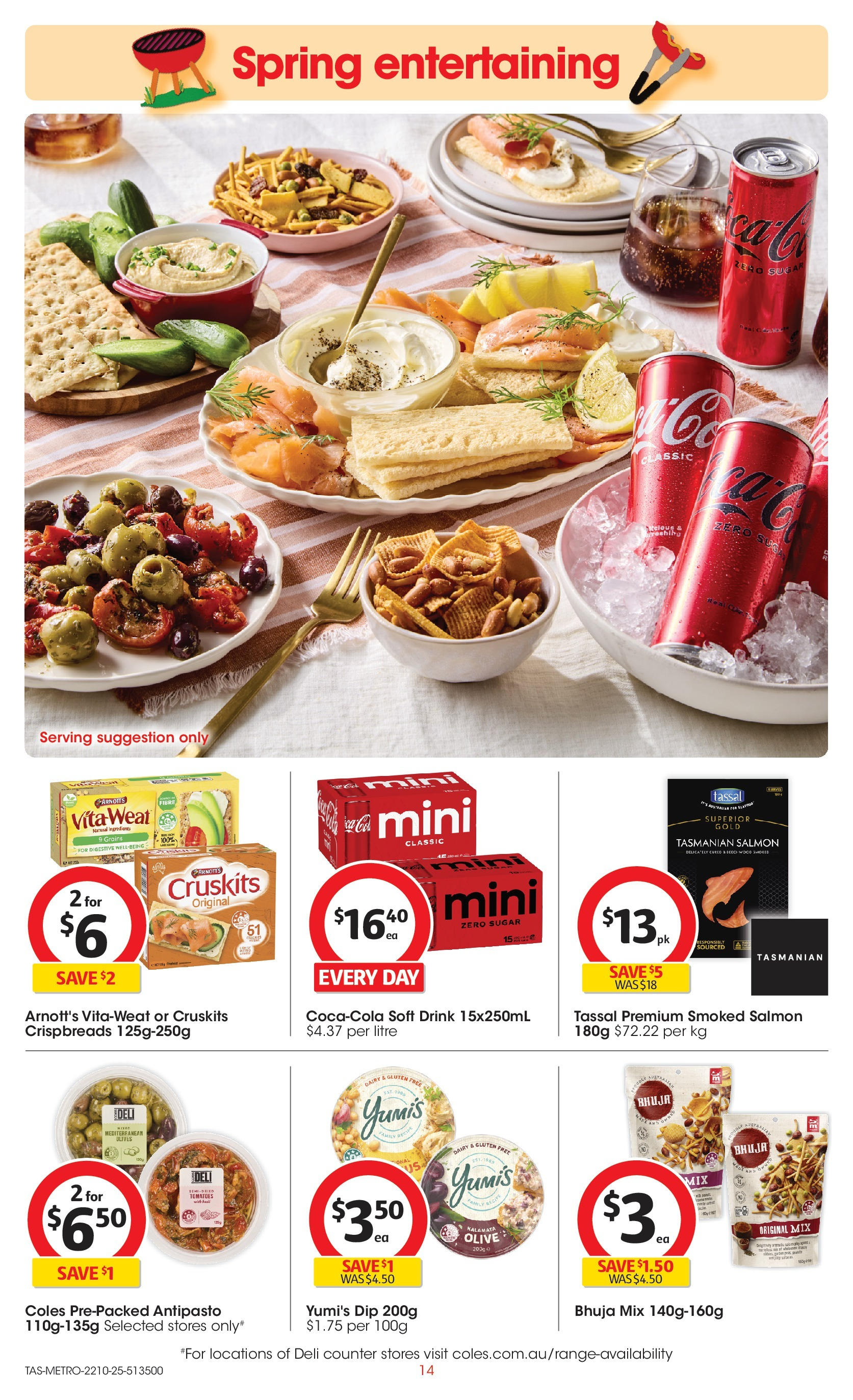 ﻿﻿Coles catalogue valid from 20/10/2025 > Online Australia | Page: 14 | Products: Dairy, Olives, Salmon, Sugar