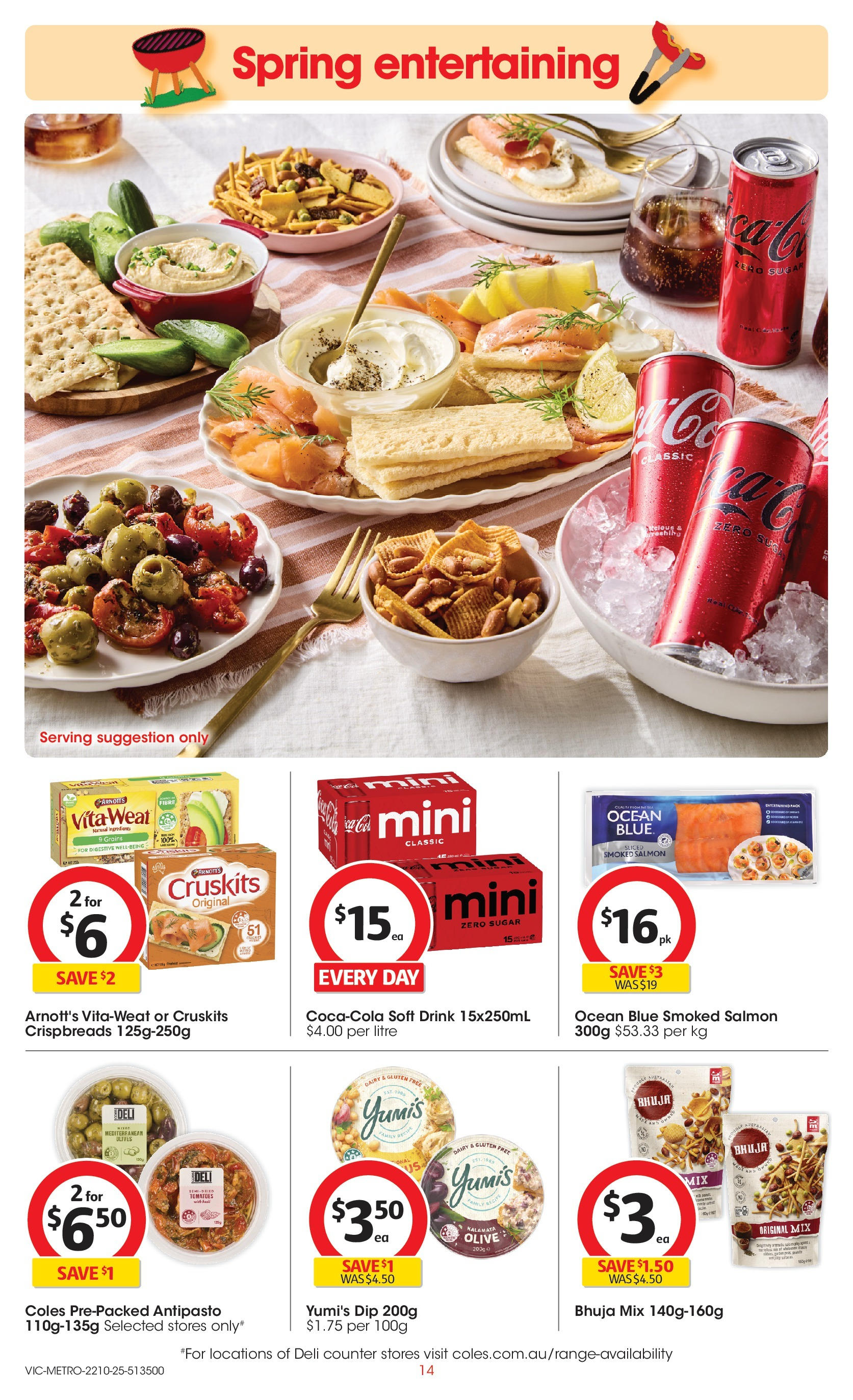 ﻿﻿Coles catalogue valid from 20/10/2025 > Online Australia | Page: 14 | Products: Dairy, Olives, Salmon, Sugar