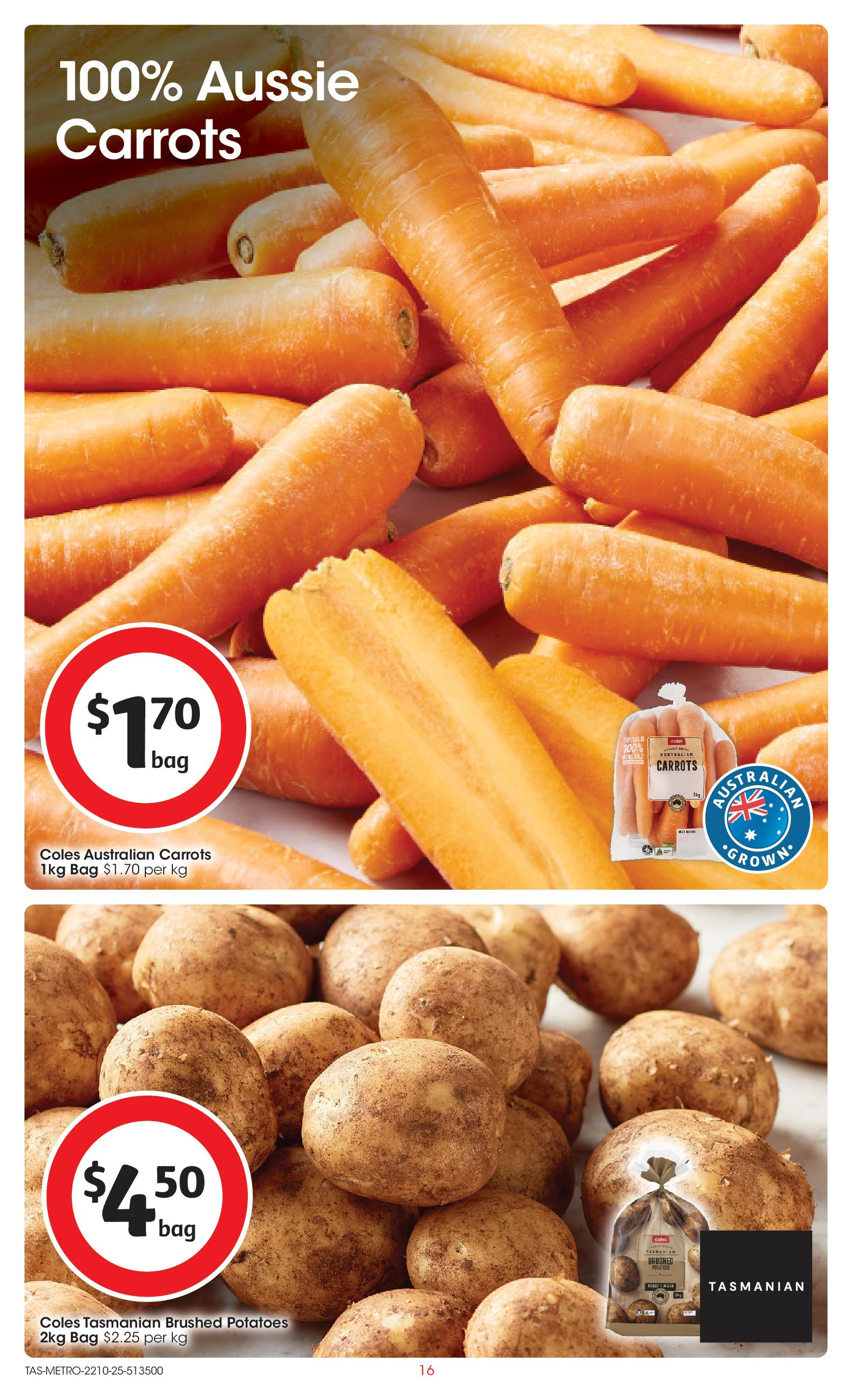 ﻿﻿Coles catalogue valid from 20/10/2025 > Online Australia | Page: 16 | Products: Carrots, Potatoes, Bag