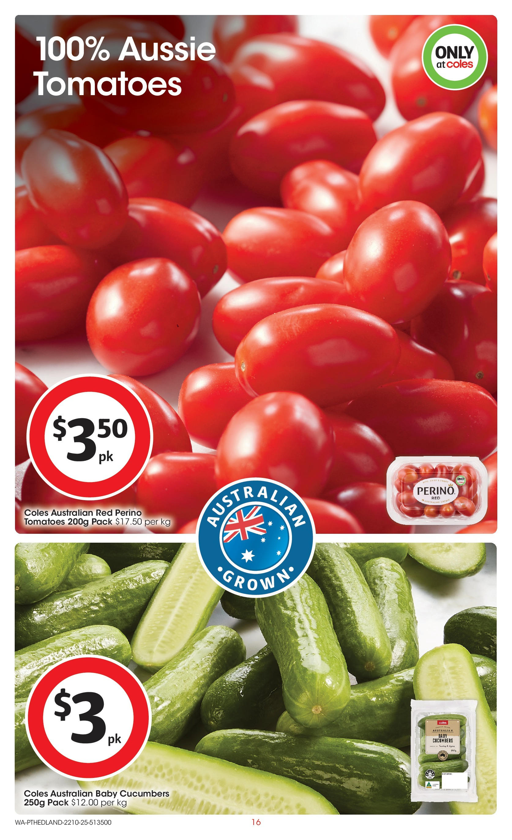 ﻿﻿Coles catalogue valid from 20/10/2025 > Online Australia | Page: 16 | Products: Tomatoes, Cucumbers