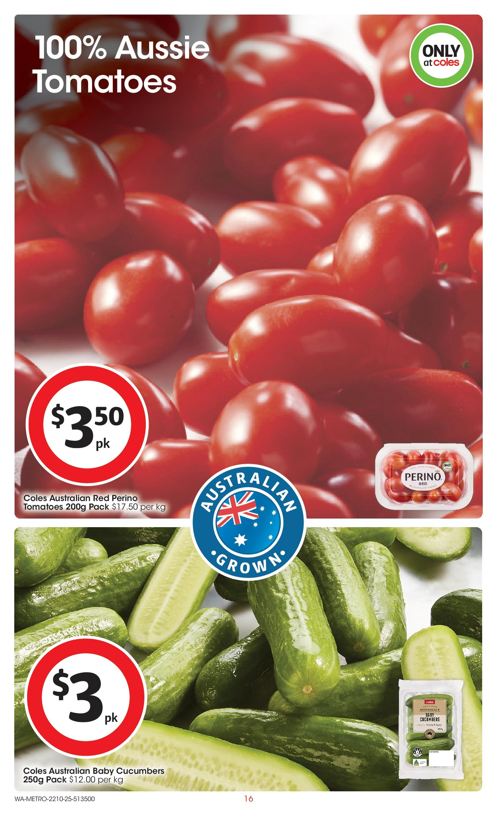 ﻿﻿Coles catalogue valid from 20/10/2025 > Online Australia | Page: 16 | Products: Tomatoes, Cucumbers