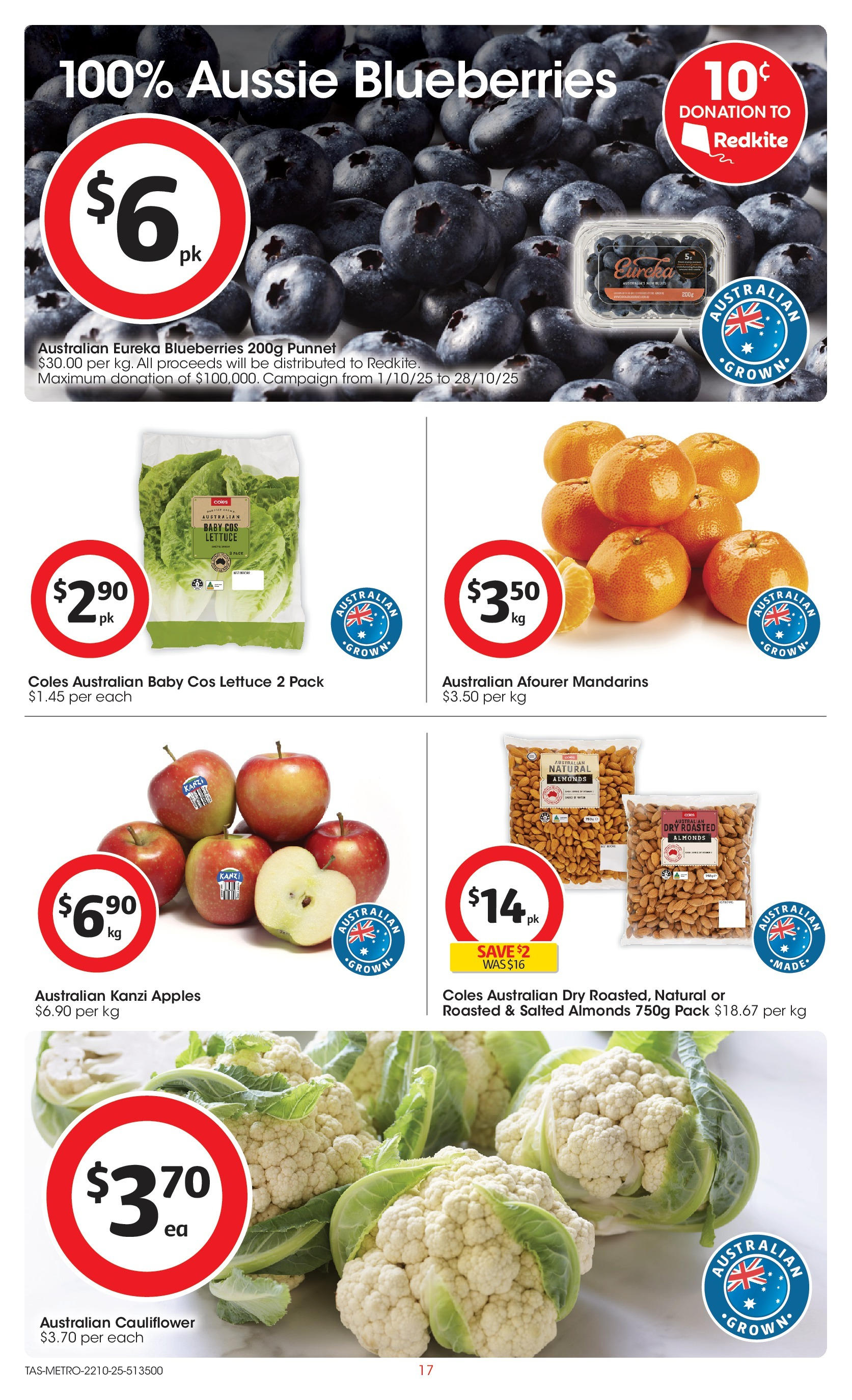 ﻿﻿Coles catalogue valid from 20/10/2025 > Online Australia | Page: 17 | Products: Lettuce, Apples, Mandarins, Cauliflower