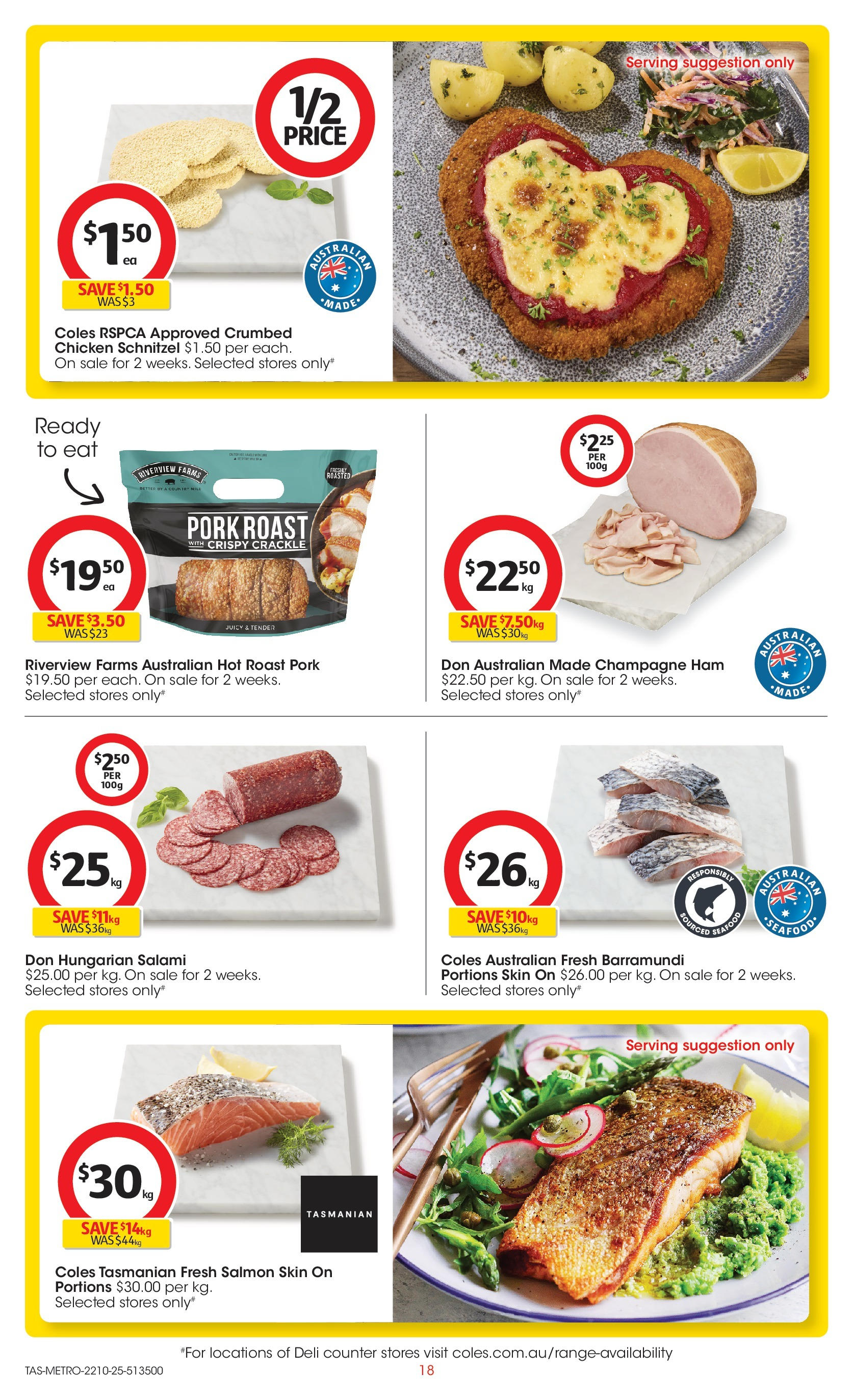 ﻿﻿Coles catalogue valid from 20/10/2025 > Online Australia | Page: 18 | Products: Salami, Chicken, Pork, Salmon