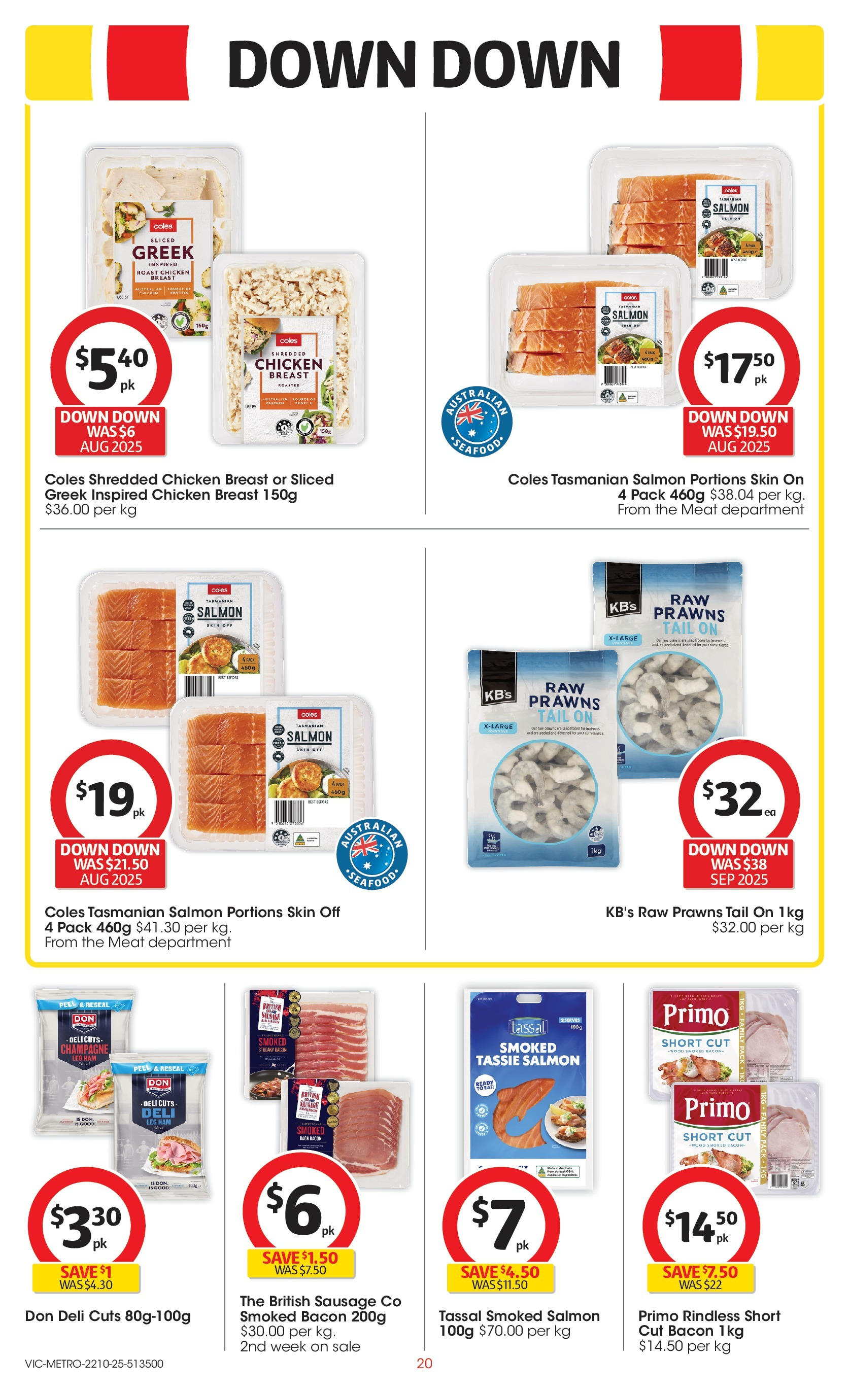 ﻿﻿Coles catalogue valid from 20/10/2025 > Online Australia | Page: 20 | Products: Ham, Peel, Chicken, Wood