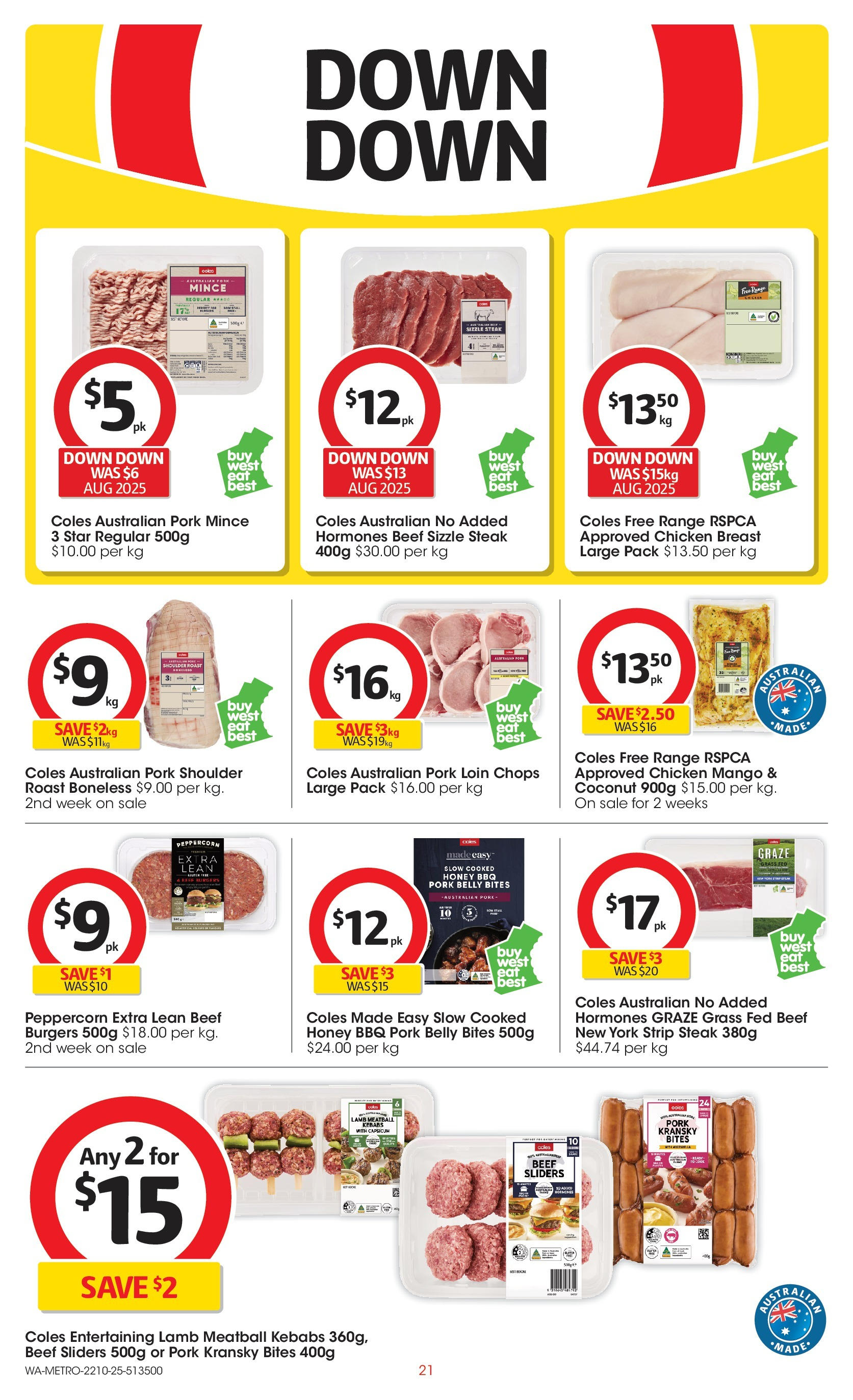﻿﻿Coles catalogue valid from 20/10/2025 > Online Australia | Page: 21 | Products: Grass, Honey, Chicken, Strip