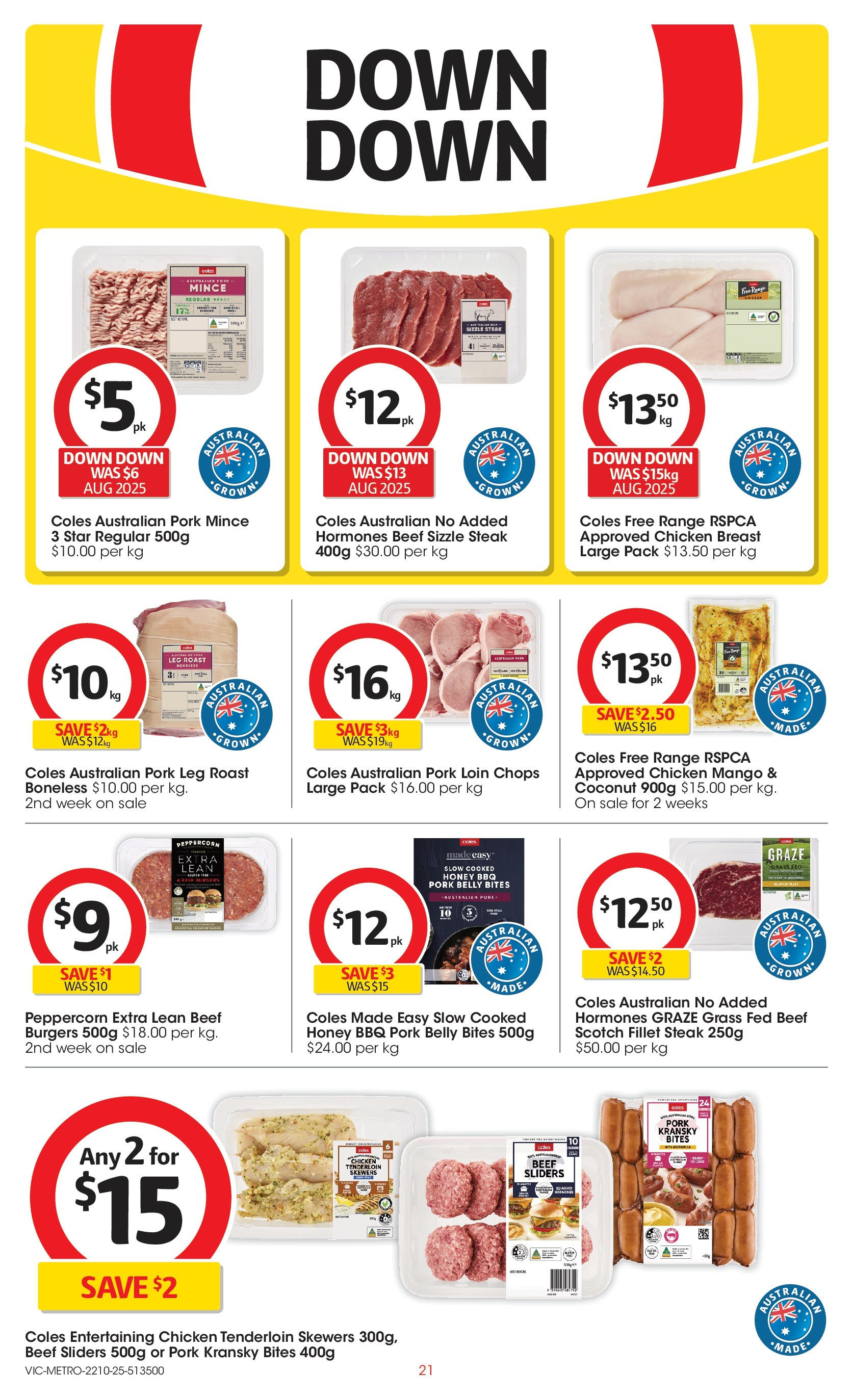 ﻿﻿Coles catalogue valid from 20/10/2025 > Online Australia | Page: 21 | Products: Grass, Chicken, Beef, Scotch