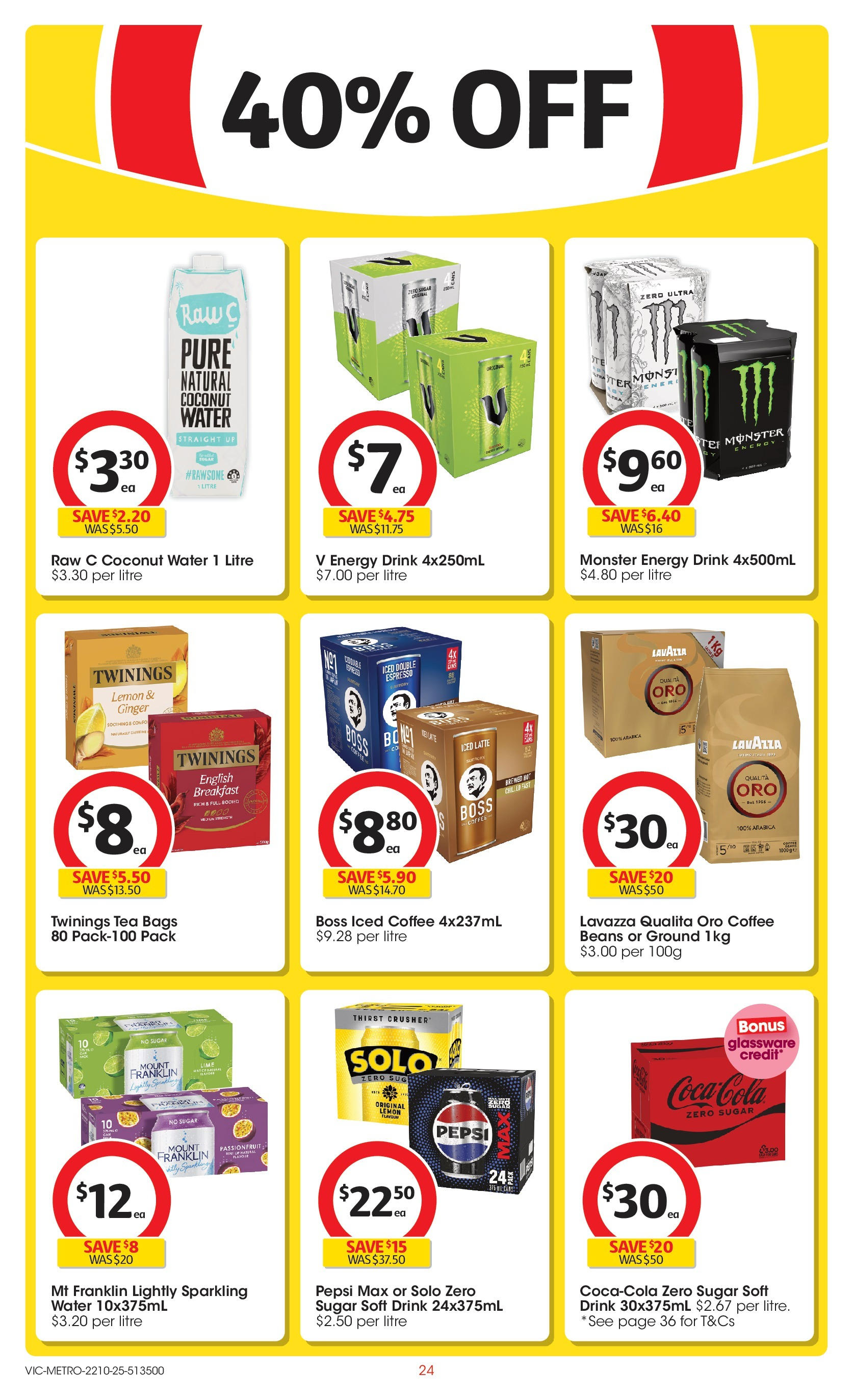 ﻿﻿Coles catalogue valid from 20/10/2025 > Online Australia | Page: 24 | Products: Energy drink, Pepsi, Water, Lime