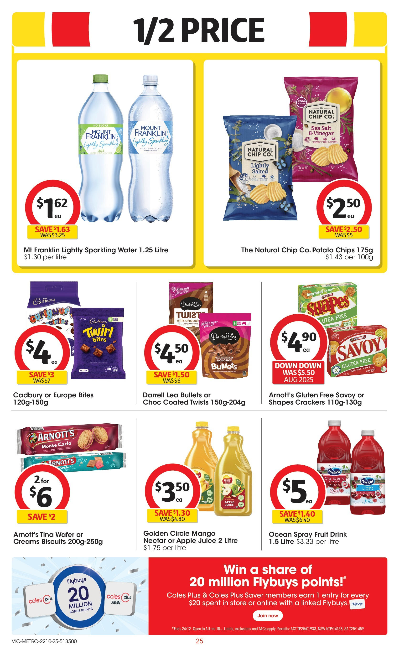 ﻿﻿Coles catalogue valid from 20/10/2025 > Online Australia | Page: 25 | Products: Light, Crackers, Juice, Sugar