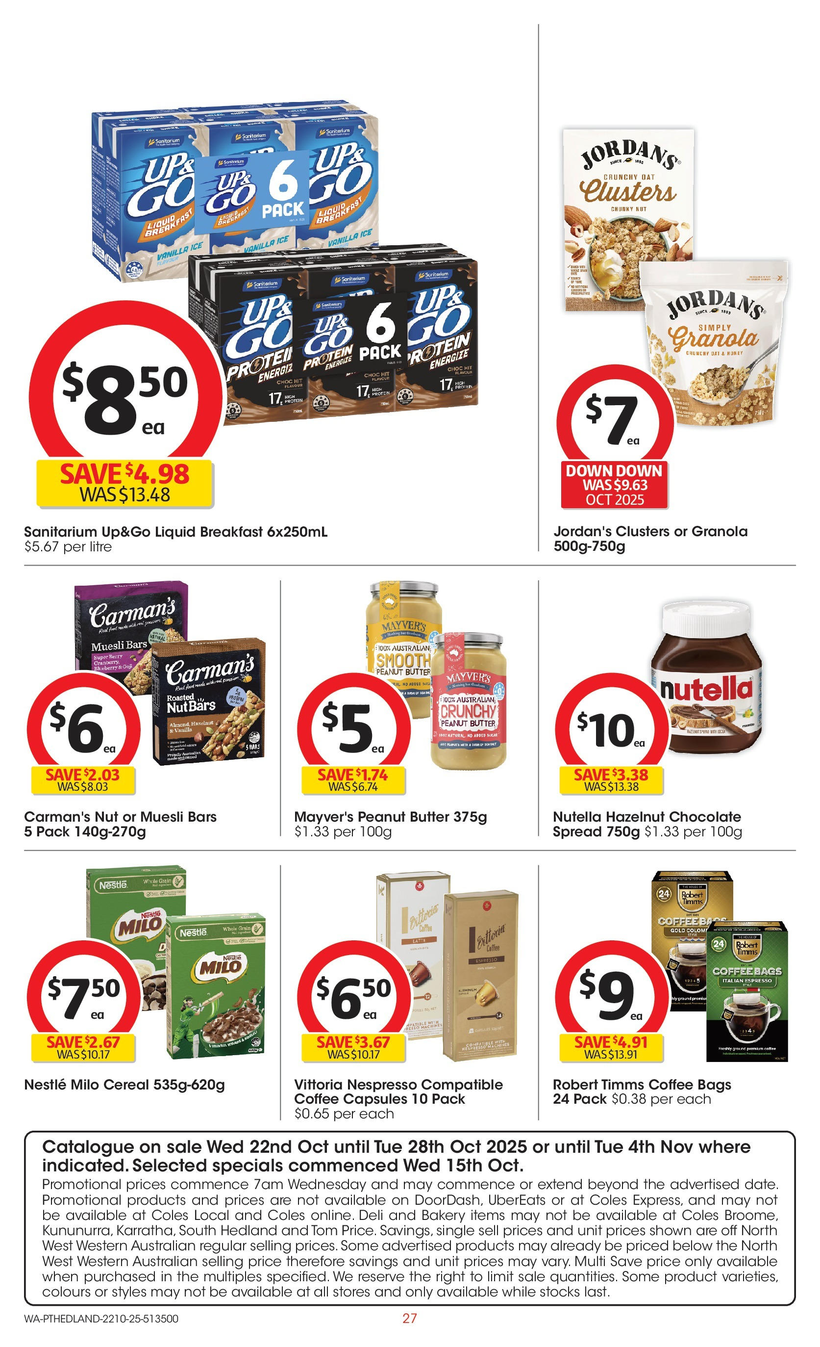 ﻿﻿Coles catalogue valid from 20/10/2025 > Online Australia | Page: 27 | Products: Honey, Cereal, Sugar, Bakery