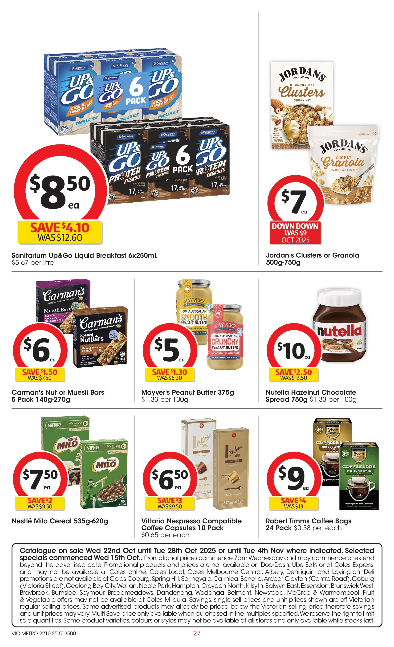 ﻿﻿Coles catalogue valid from 20/10/2025 > Online Australia | Page: 27 | Products: Coffee, Honey, Cereal, UPS