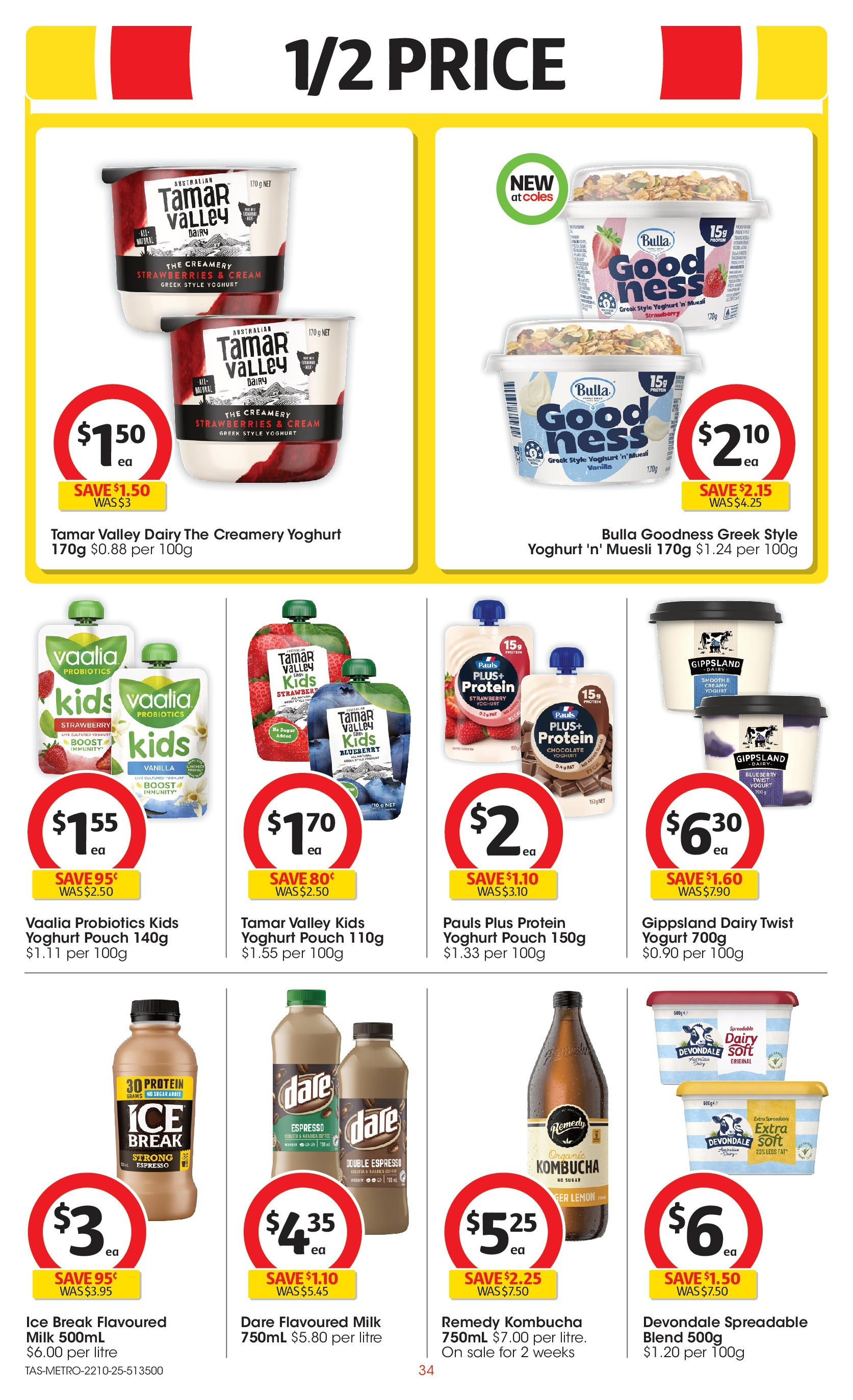 ﻿﻿Coles catalogue valid from 20/10/2025 > Online Australia | Page: 34 | Products: Dairy, Yoghurt, Strawberries, Sugar