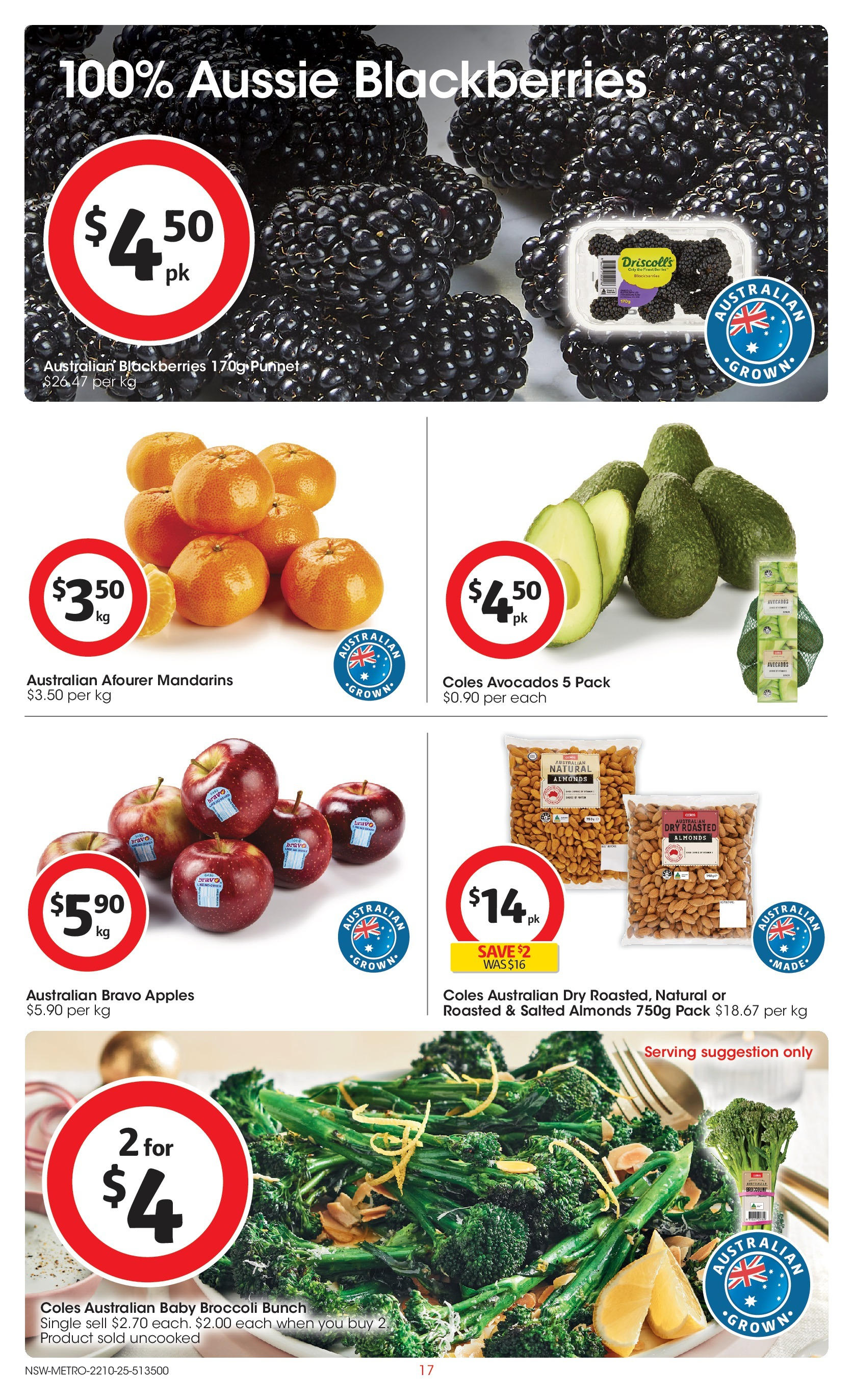 ﻿﻿Coles catalogue valid from 20/10/2025 > Online Australia | Page: 17 | Products: Almonds, Apples, Mandarins